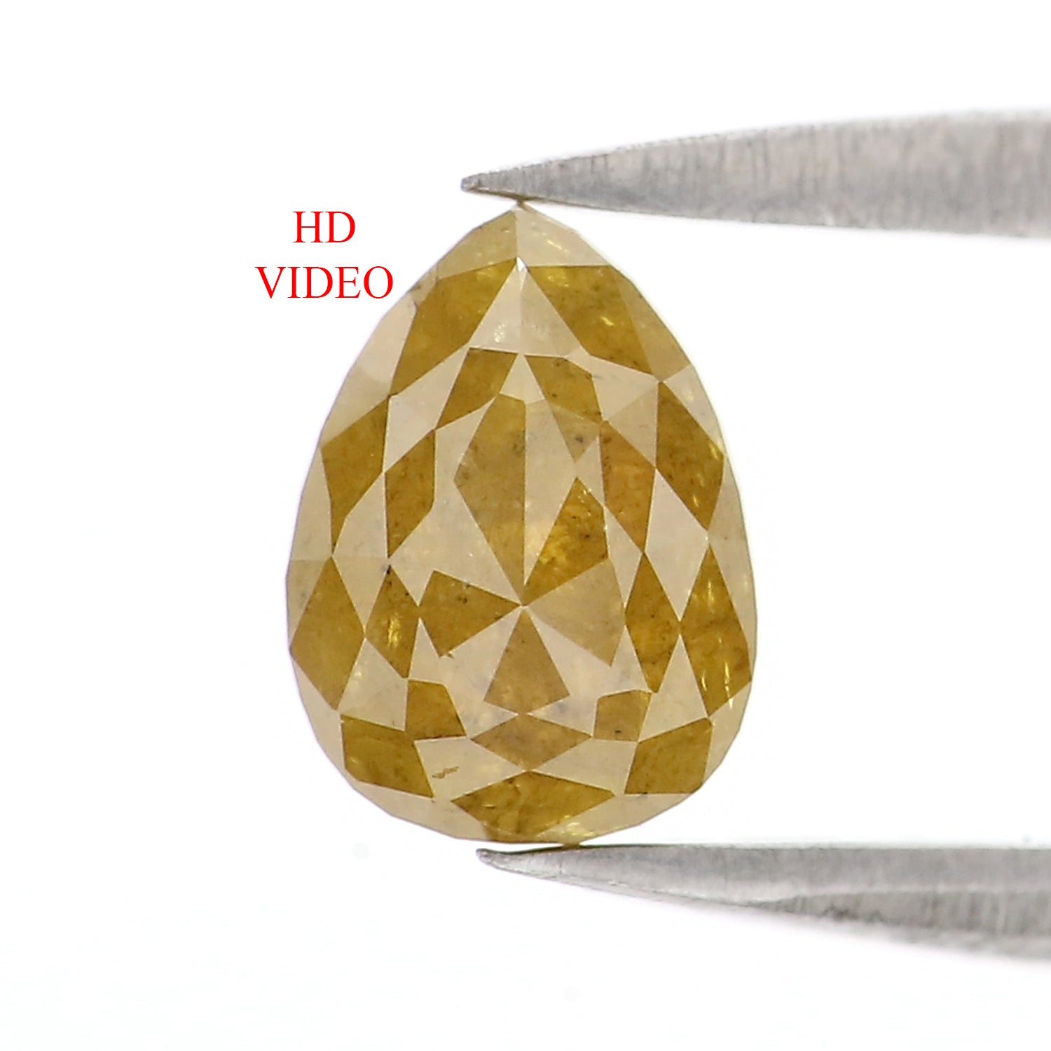 Natural Loose Pear Diamond, Yellow Color Pear Cut Diamond, Natural Loose Diamond, Pear Rose Cut Diamond, 0.93 CT Pear Shape Diamond KDK2680