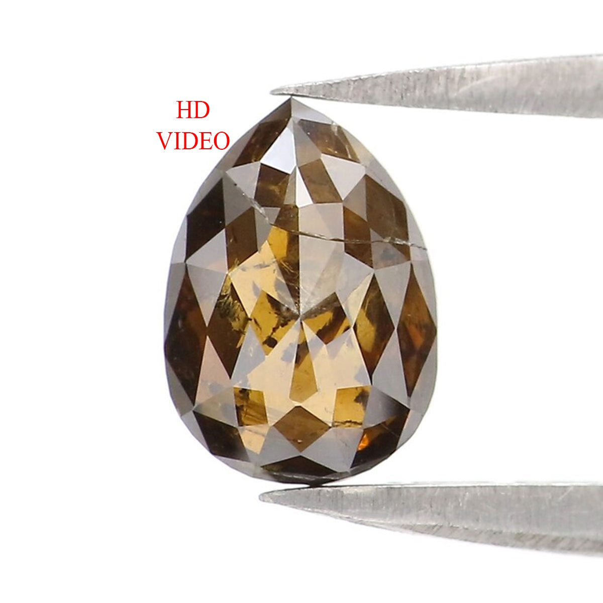 0.90 CT Natural Loose Pear Shape Diamond Brown Color Pear Cut Diamond 7.30 MM Natural Loose Brown Color Diamond Pear Rose Cut Diamond KQ127