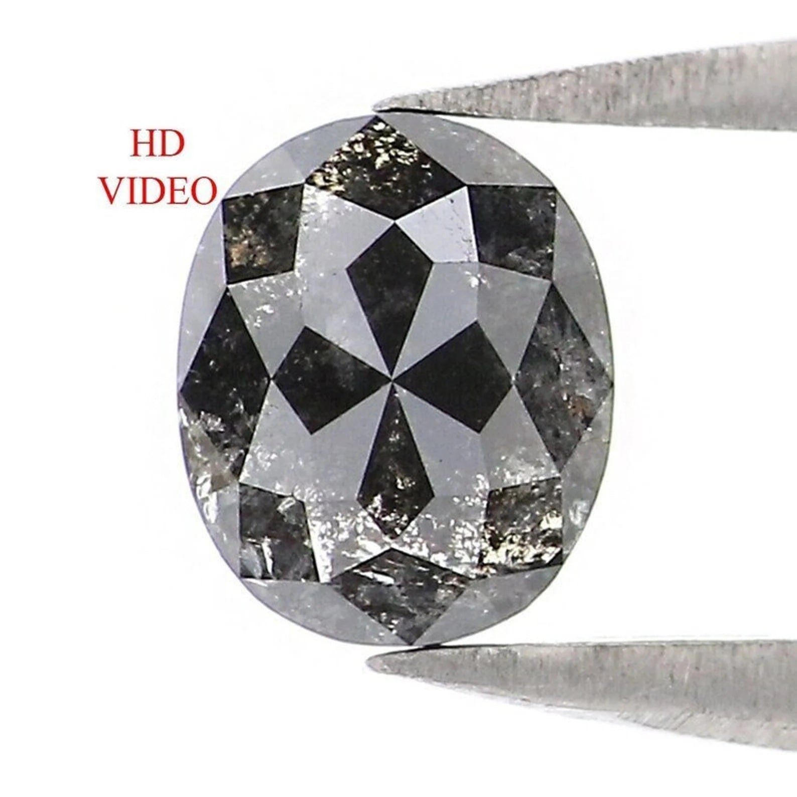 0.60 CT Natural Loose Oval Shape Diamond Salt And Pepper Oval Cut Diamond 5.60 MM Natural Loose Diamond Oval Shape Rose Cut Diamond NQ2053
