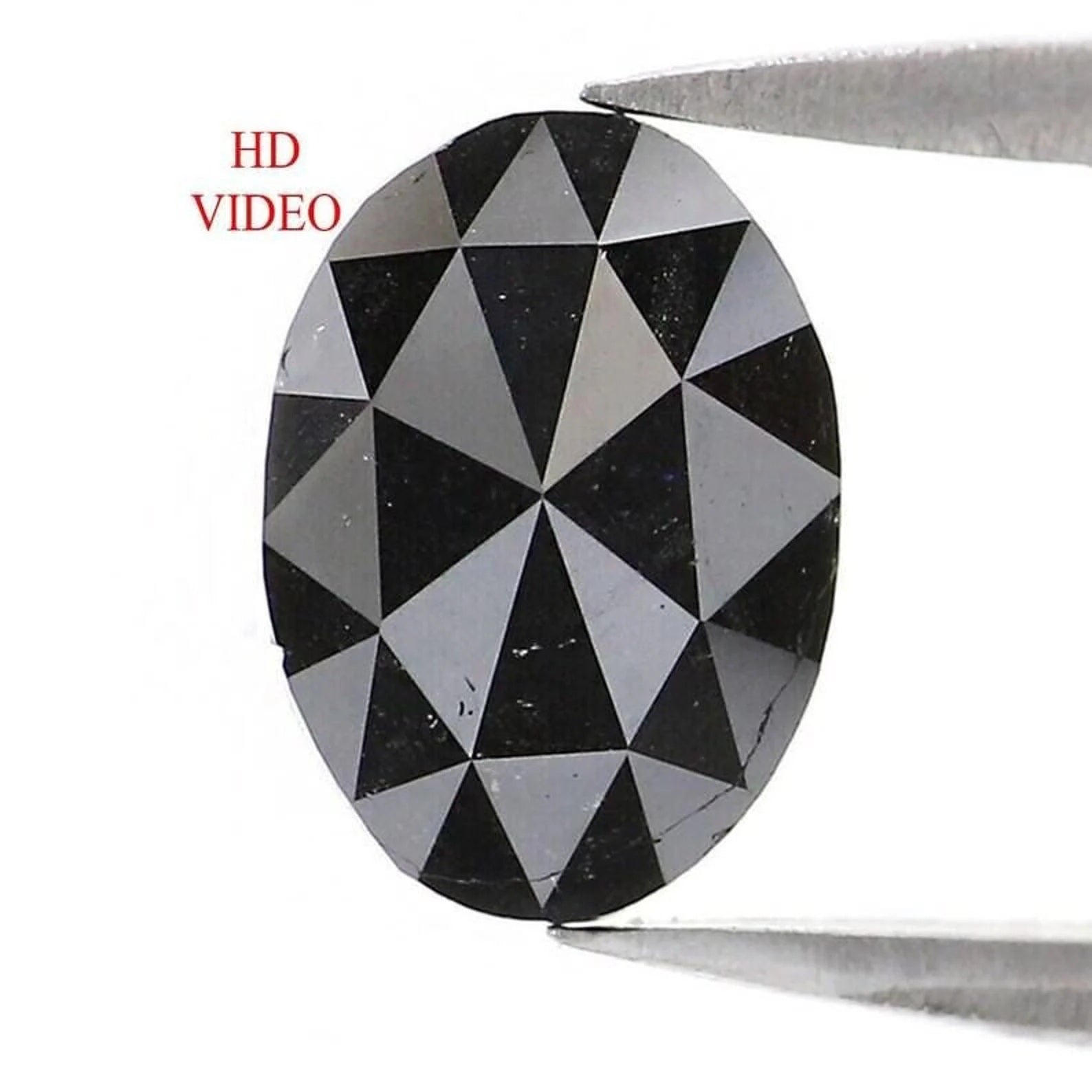 0.98 CT Natural Loose Oval Shape Diamond Black Color Oval Cut Diamond 8.00 MM Natural Loose Diamond Black Color Oval Rose Cut Diamond NQ1971
