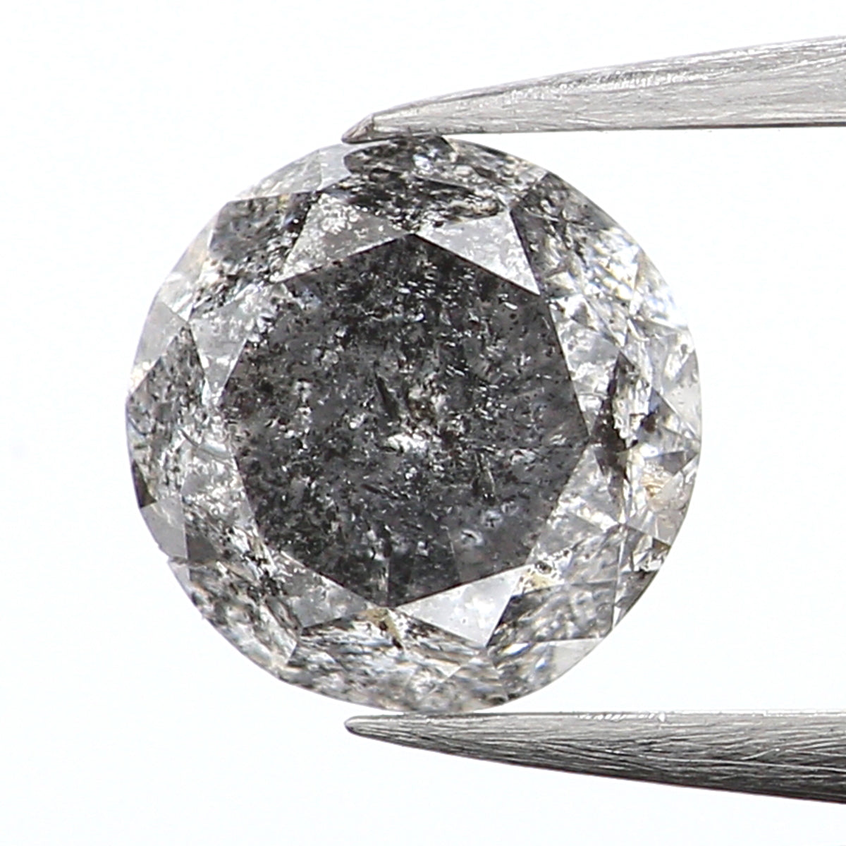 Natural Loose Round Diamond, Salt And Pepper Round Diamond, Natural Loose Diamond, Round Brilliant Cut Diamond, 0.39 CT Round Shape L5072