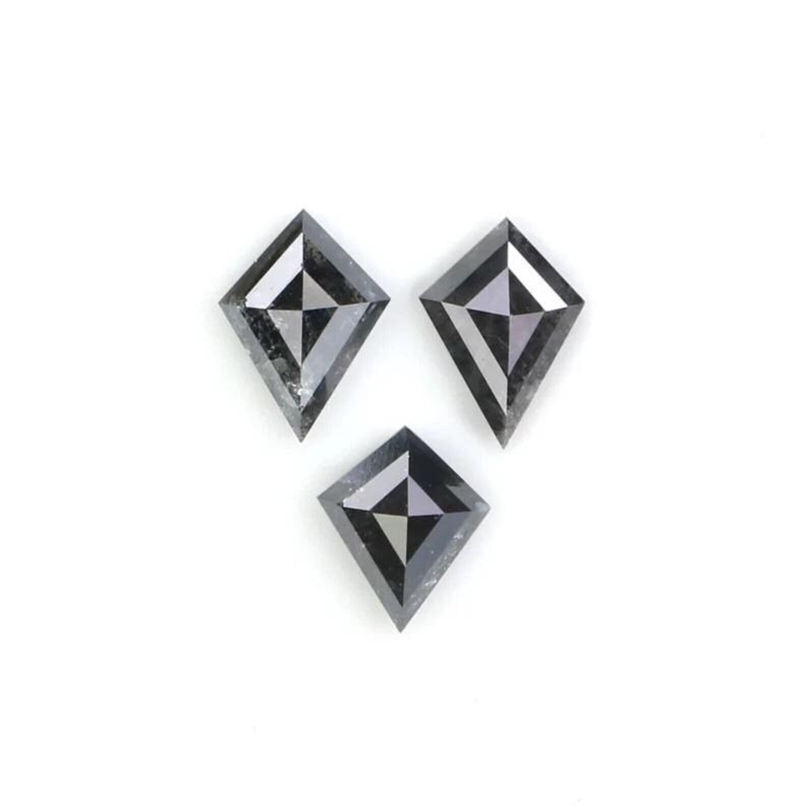 0.55 CT Natural Loose Kite Shape Diamond Salt And Pepper Kite Diamond 5.20 MM Natural Loose Black Gray Color Kite Rose Cut Diamond NQ2354