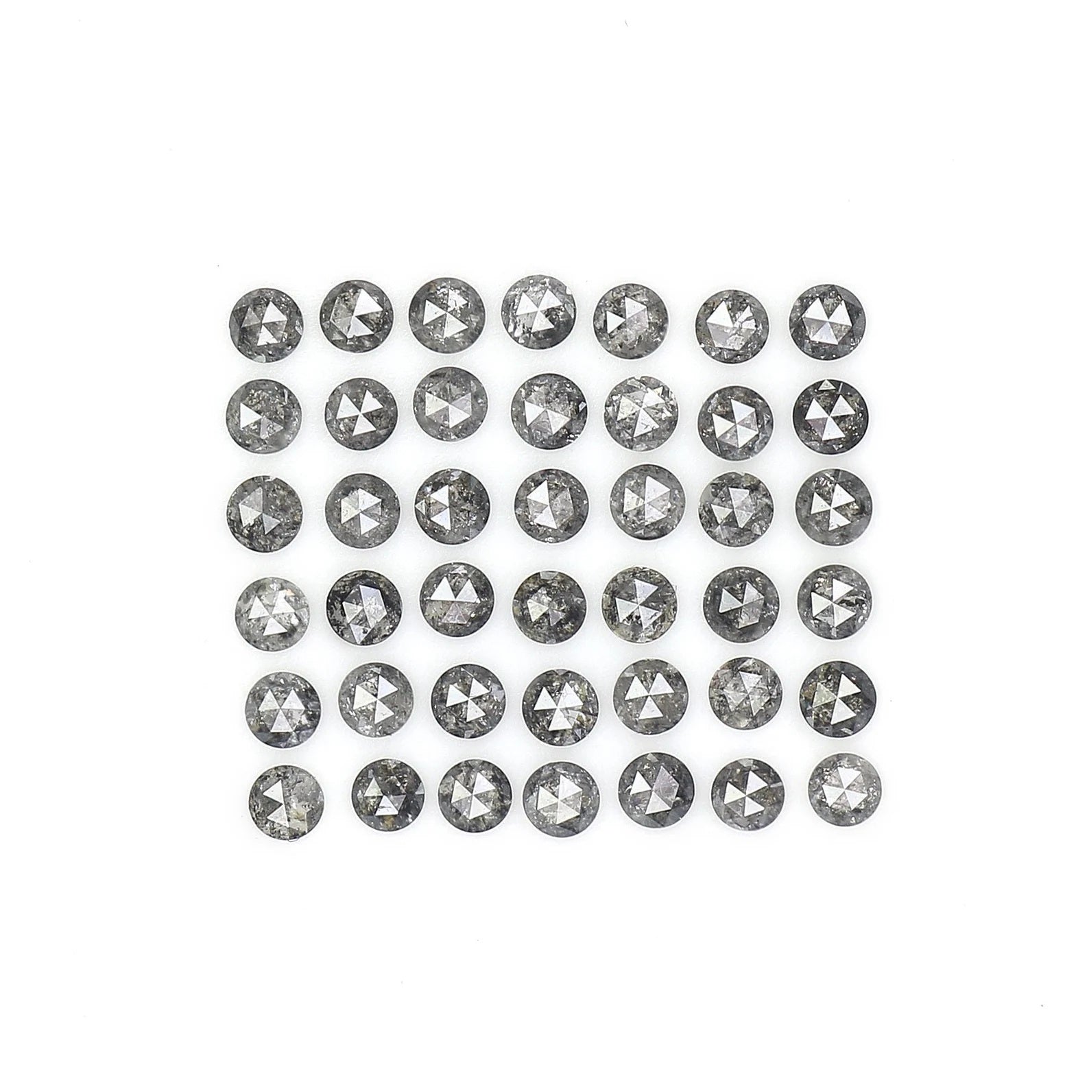 1.08 CT Natural Loose Round Rose Cut Diamond Salt And Pepper Round Diamond 1.70 MM Natural Black Grey Color Round Rose Cut Diamond NQ1558