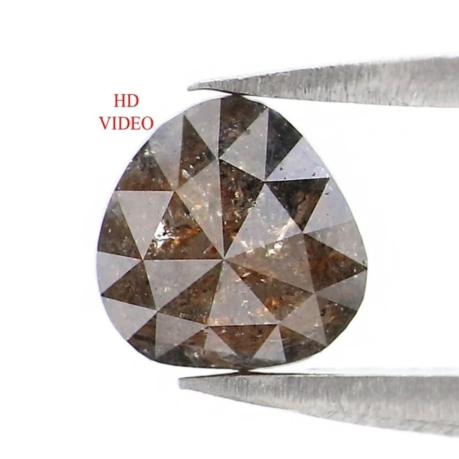 0.83 Ct Natural Loose Triangle Diamond Black Brown Color Triangle Diamond 5.50 MM Natural Black Brown Color Triangle Rose Cut Diamond NQ7227