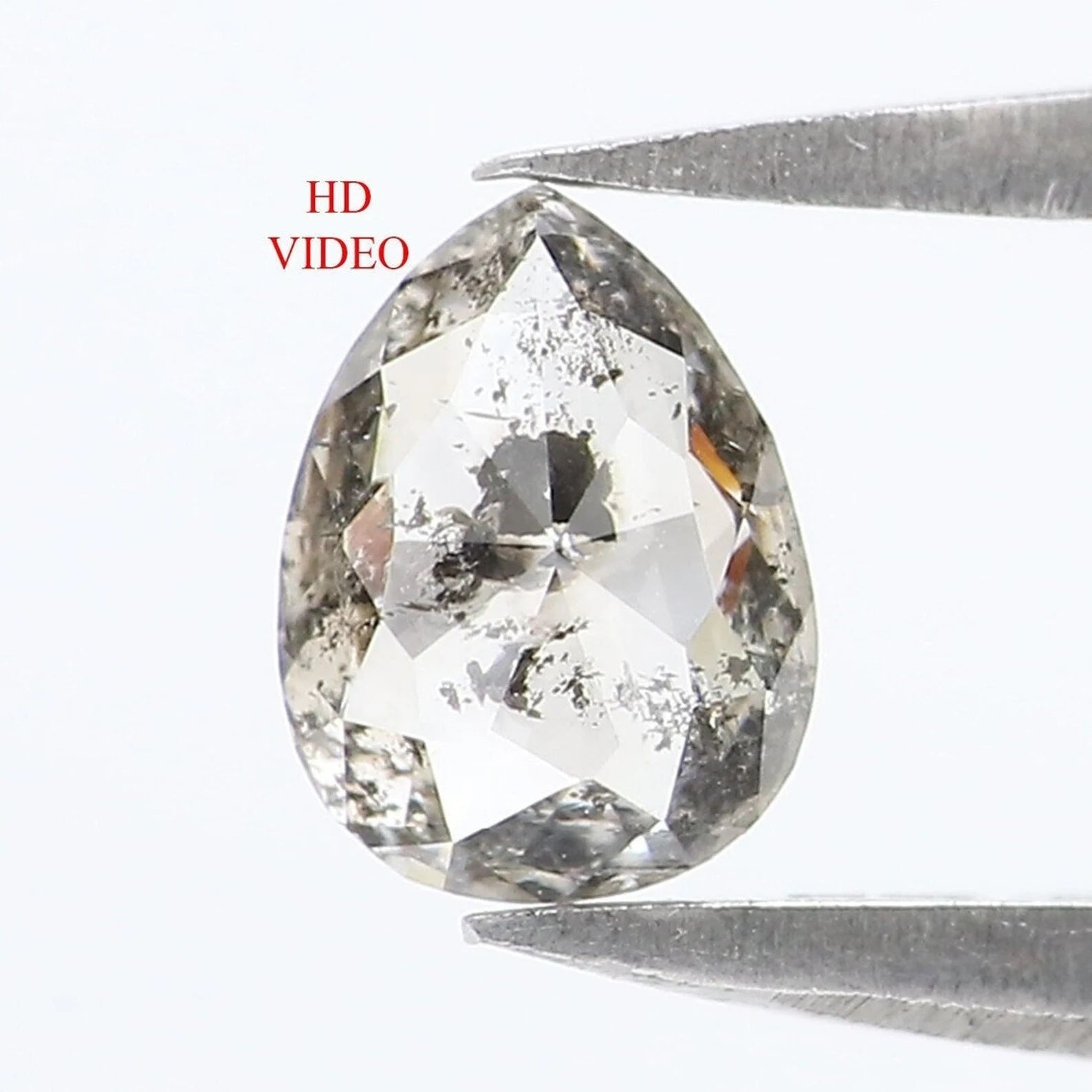 0.35 CT Natural Loose Pear Shape Diamond Salt And Pepper Pear Cut Diamond 5.80 MM Natural Loose Diamond Pear Shape Rose Cut Diamond NQ9915