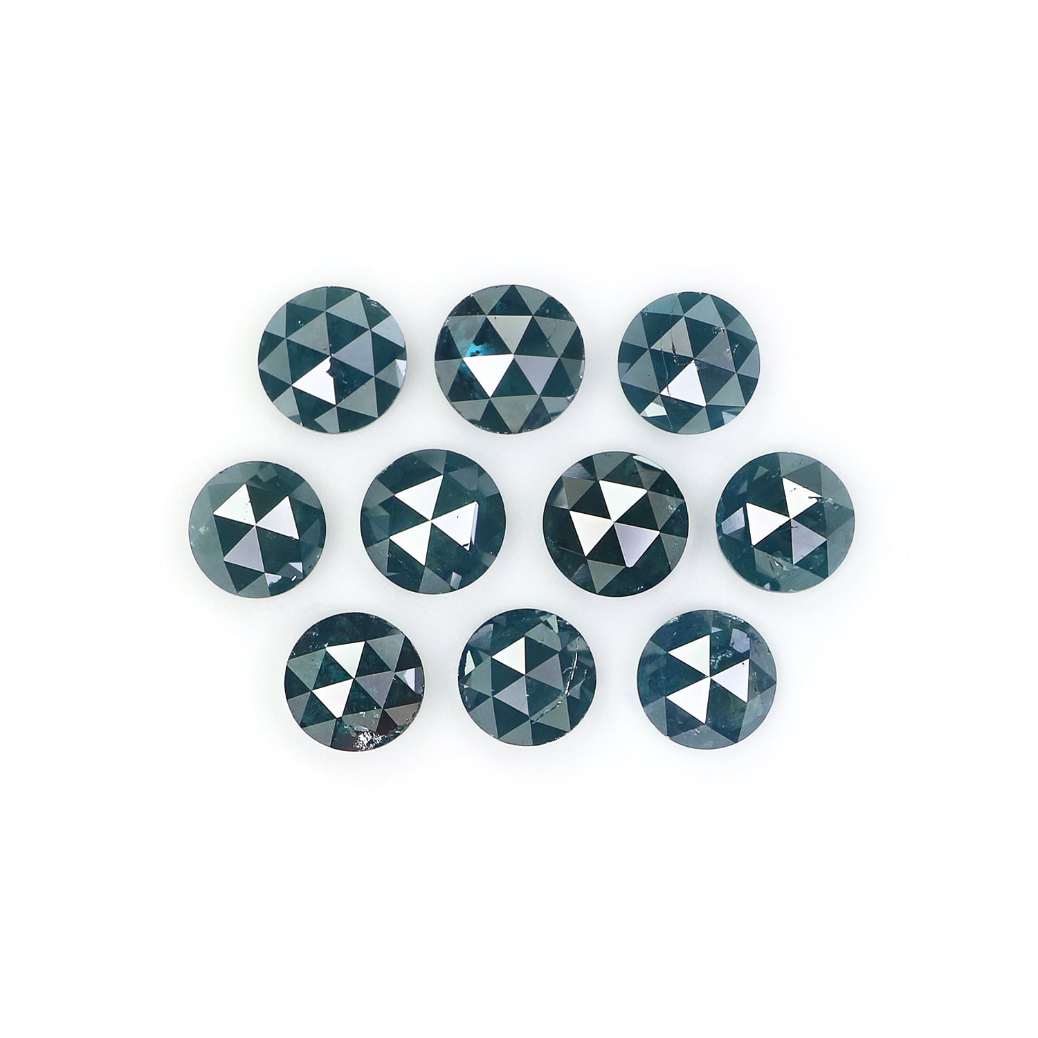 2.03 CT Natural Loose Round Rose Cut Diamond Blue Color Round Cut Diamond 3.55 MM Natural Loose Blue Diamond Round Rose Cut Diamond L2414