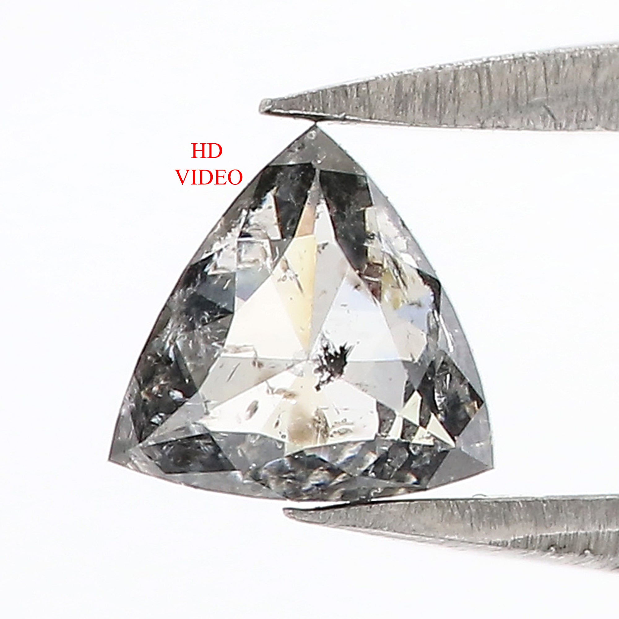 0.60 CT Natural Loose Triangle Shape Diamond Salt And Pepper Triangle Cut Diamond 5.20 MM Black Grey Triangle Shape Rose Cut Diamond QL3130