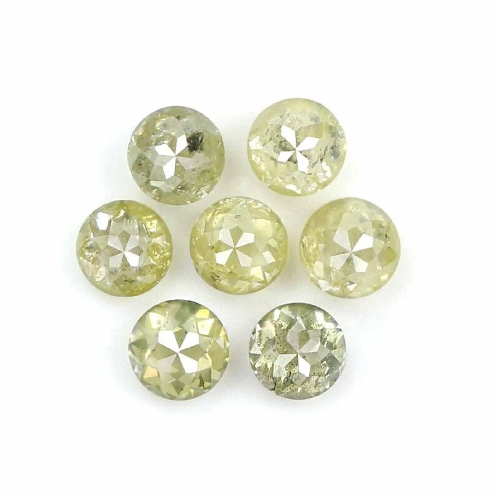 1.55 CT Natural Loose Round Shape Diamond Green Color Round Cut Diamond 3.30 MM Natural Diamond Yellow Color Round Rose Cut Diamond NQ605