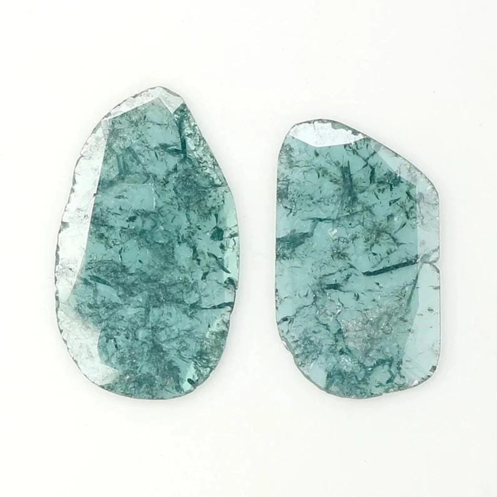 1.45 Ct Natural Loose Slice Shape Diamond Blue Color Slice Diamond 12.70 MM Natural Loose Diamond Blue Color Irregular Cut Diamond NQ1279