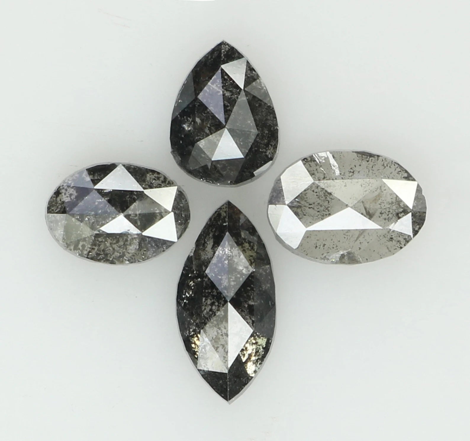 1.39 Ct Natural Loose Mix Shape Diamond Grey Color Mix Shape Diamond 5.10 MM Natural Loose Diamond Grey Mix Shape Rose Cut Diamond KDN8513