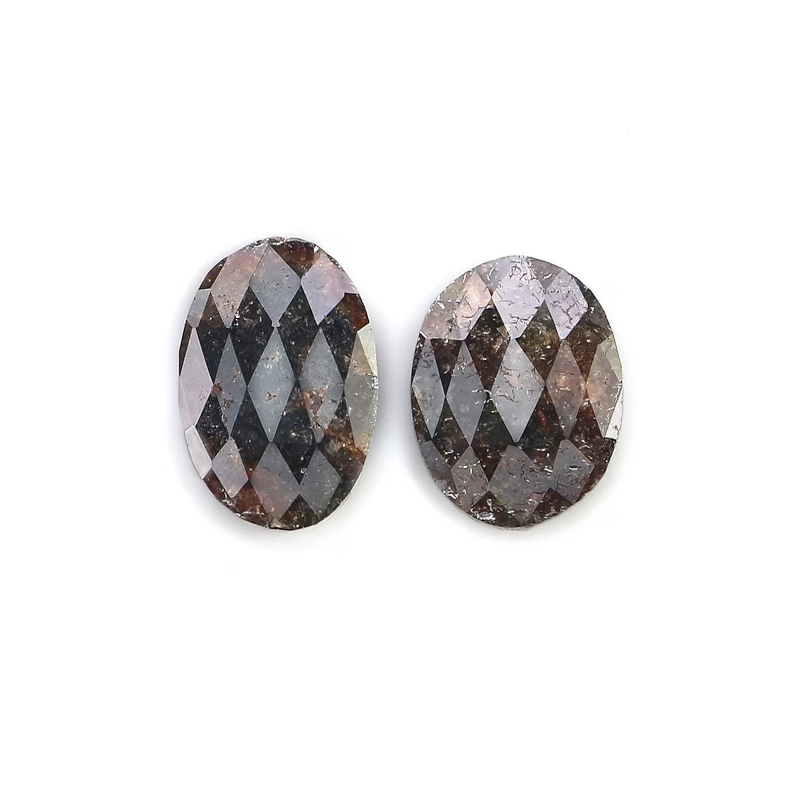 1.98 CT Natural Loose Oval Cut Pair Diamond Brown Color Oval Shape Diamond 8.85 MM Natural Diamond Brown Color Oval Rose Cut Diamond NQ2550
