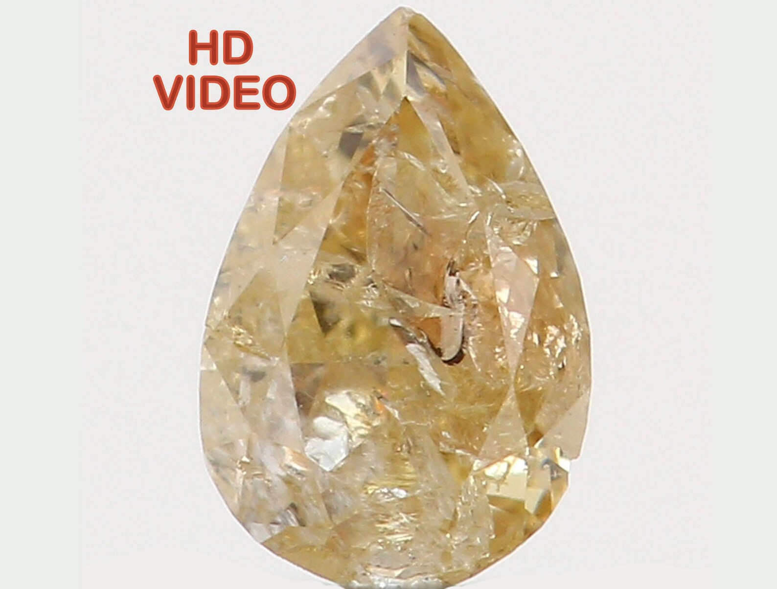 0.17 Ct Natural Loose Diamond Pear Yellow Color I1 Clarity 4.40 MM N7412
