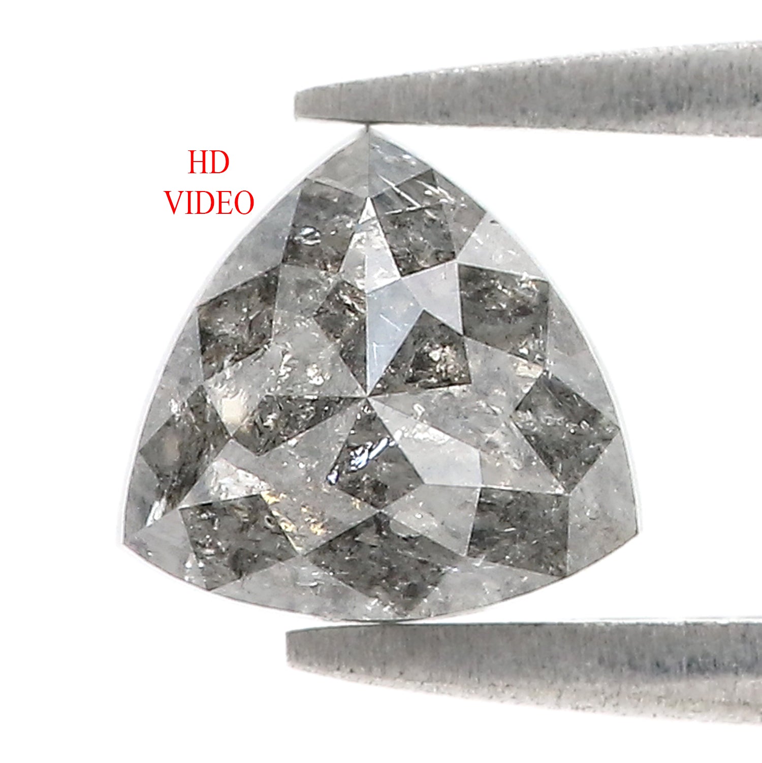 1.67 CT Natural Loose Triangle Shape Diamond Salt And Pepper Triangle Cut Diamond 7.10 MM Natural Black Grey Color Triangle Diamond L3504