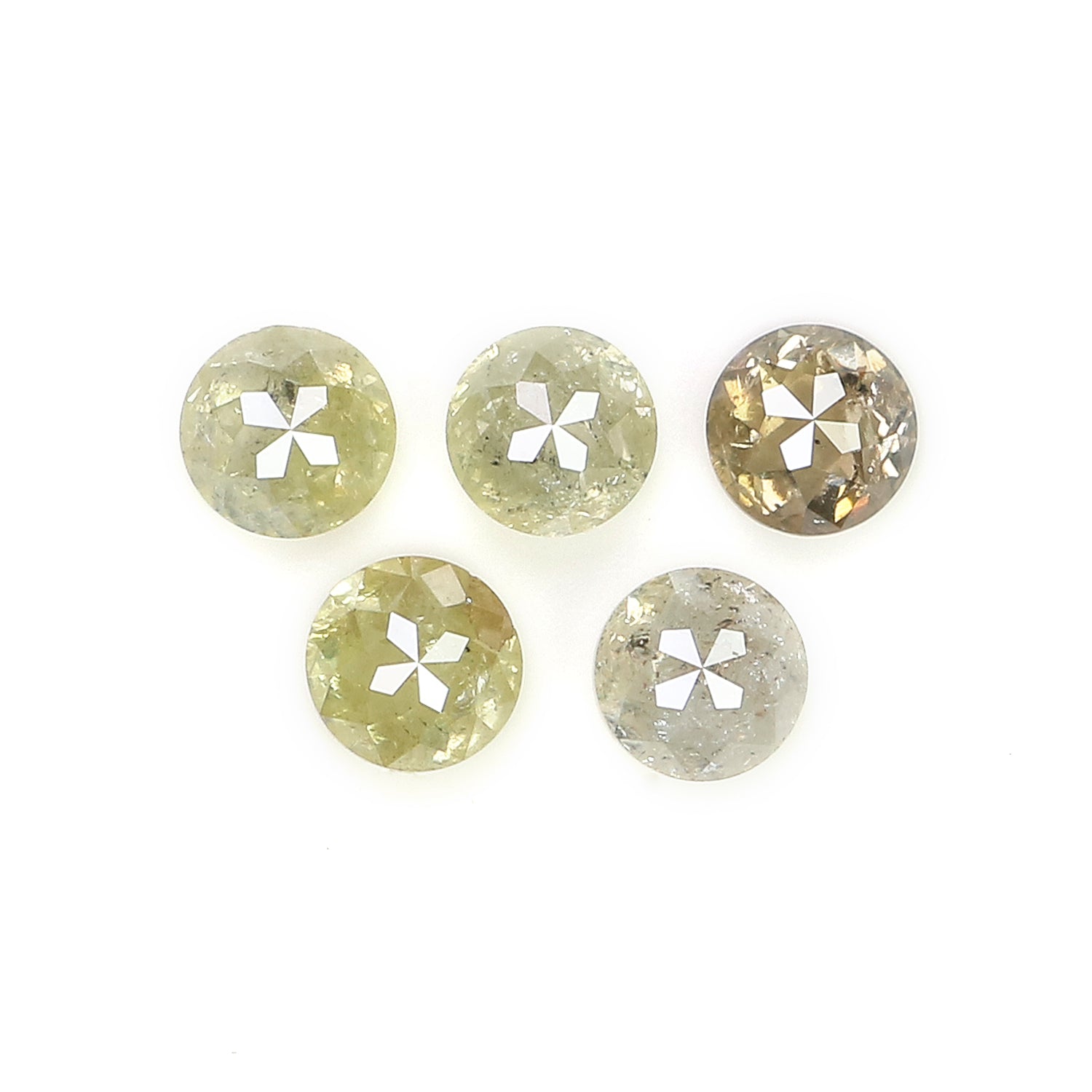 1.31 CT Natural Loose Round Rose Cut Diamond Grey Color Round Shape Diamond 3.50 MM Natural Loose Yellow Color Round Rose Cut Diamond LQ1776