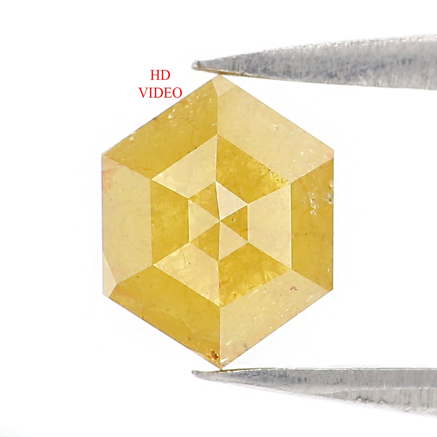0.89 CT Natural Loose Hexagon Shape Diamond Yellow Color Hexagon Cut Diamond 5.80 MM Natural Yellow Color Hexagon Rose Cut Diamond KQ1279