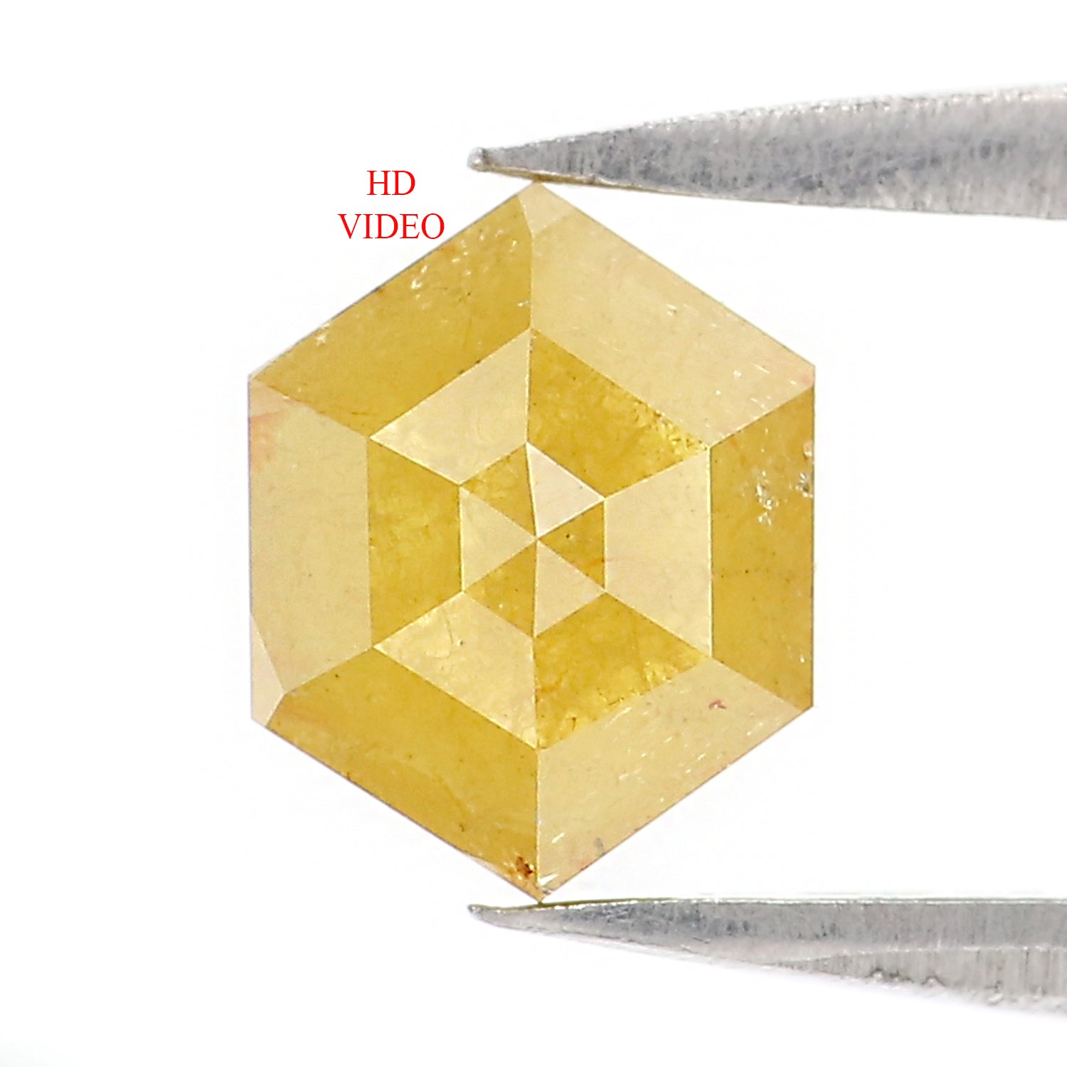 Natural Loose Hexagon Diamond, Yellow Color Diamond, Natural Loose Diamond, Hexagon Rose Cut Diamond, 0.89 CT Hexagon Shape Diamond KR1279