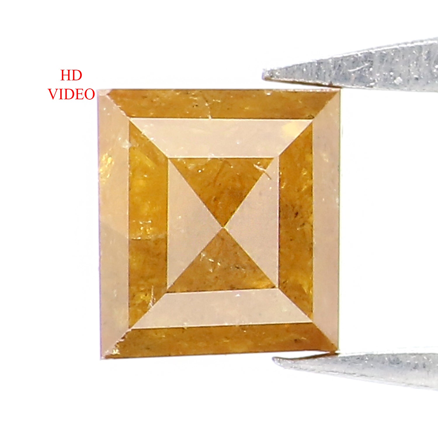 0.61 CT Natural Loose Square Shape Diamond Yellow Color Square Diamond 4.80 MM Natural Loose Yellow Diamond Square Rose Cut Diamond LQ6755