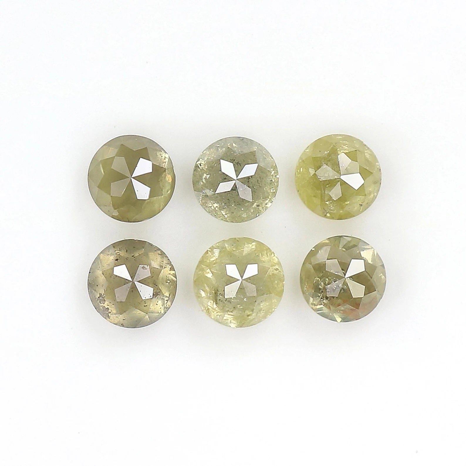 1.28 CT Natural Loose Round Rose Cut Diamond Yellow Color Round Shape Diamond 3.30 MM Natural Yellow Color Round Rose Cut Diamond NQ604