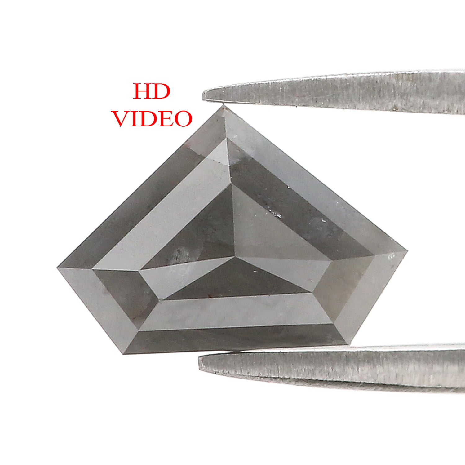 3.45 Ct Natural Loose Shield Shape Diamond Salt And Pepper Shield Shape Diamond 8.70 MM Natural Gray Color Shield Rose Cut Diamond QL1055