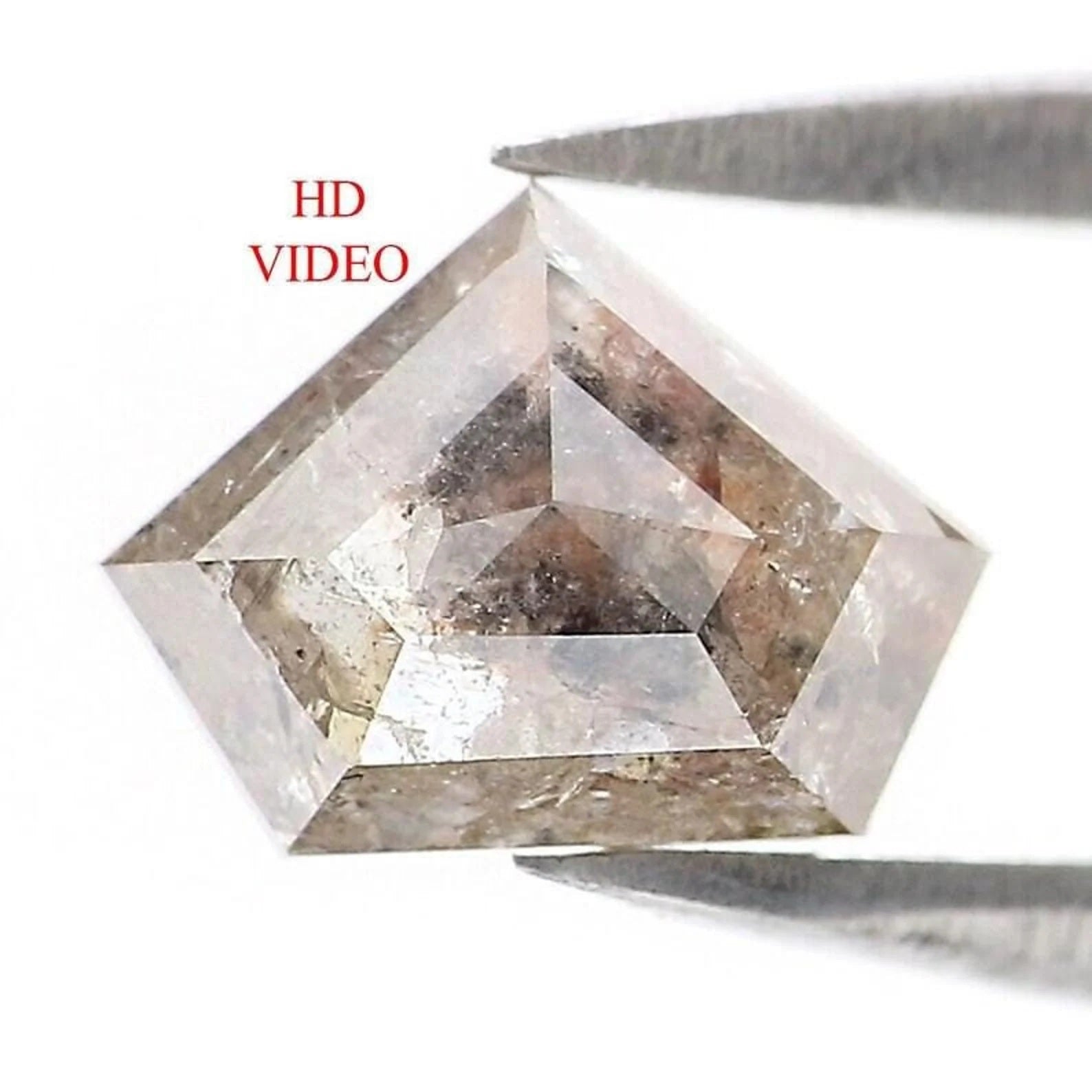 1.30 CT Natural Loose Shield Shape Diamond Grey Color Shield Cut Diamond 5.85 MM Natural Loose Brown Color Shield Rose Cut Diamond NQB7039