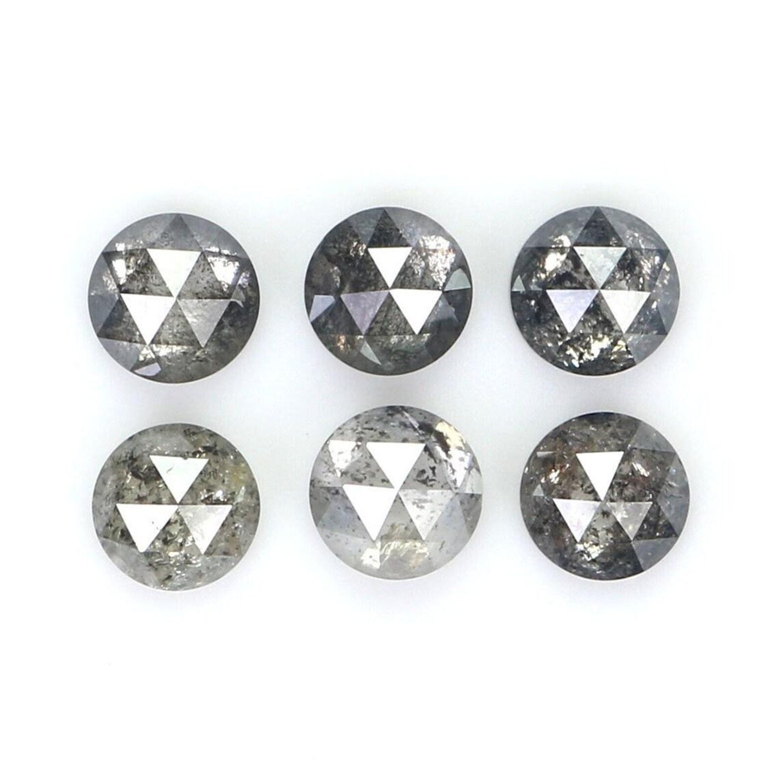 1.16 CT Natural Loose Round Shape Diamond Salt And Pepper Round Cut Diamond 3.30 MM Natural Black Grey Color Round Rose Cut Diamond NQ2067