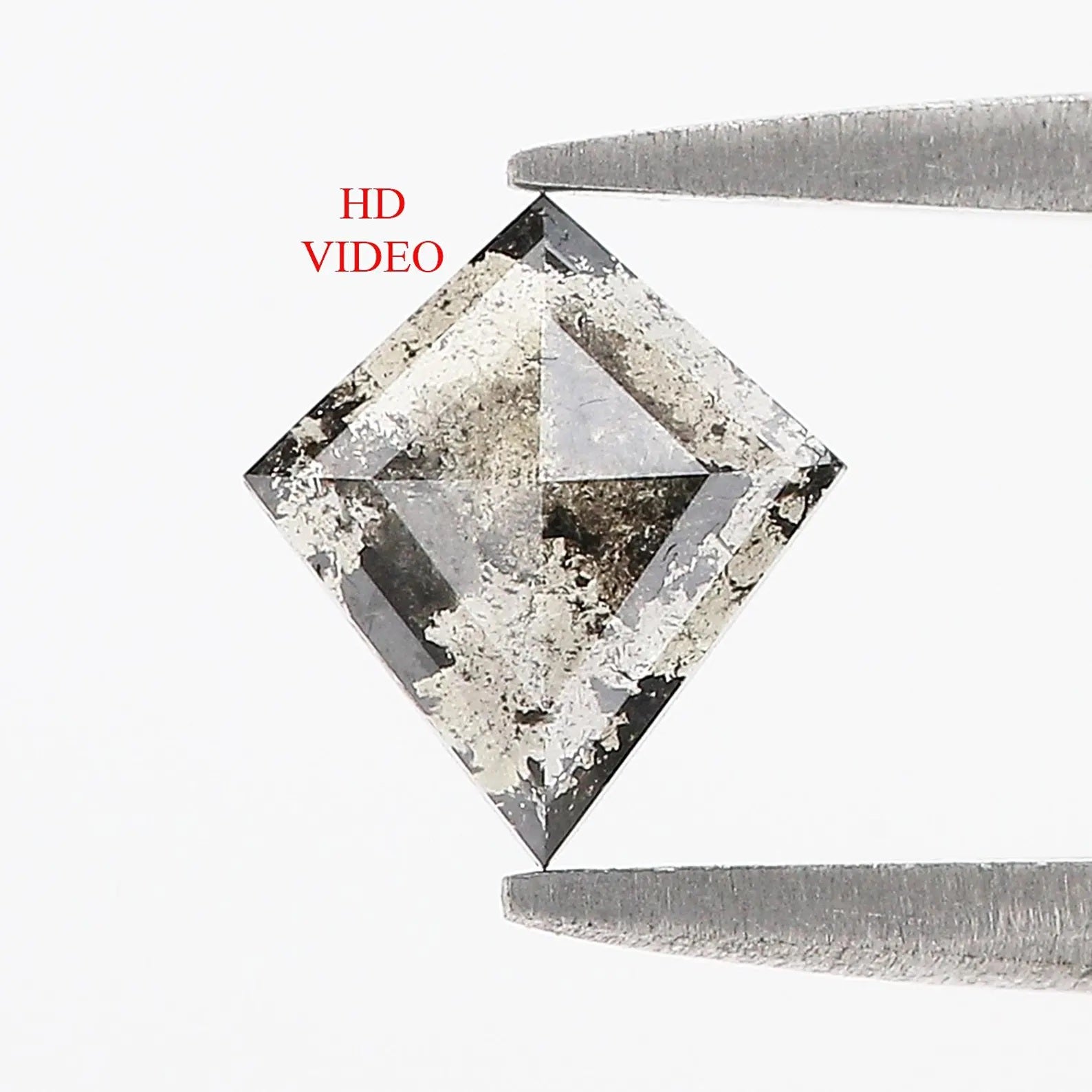 0.57 CT Natural Loose Kite Shape Diamond Salt And Pepper Kite Diamond 7.85 MM Natural Black Gray Color Diamond Kite Rose Cut Diamond N2590