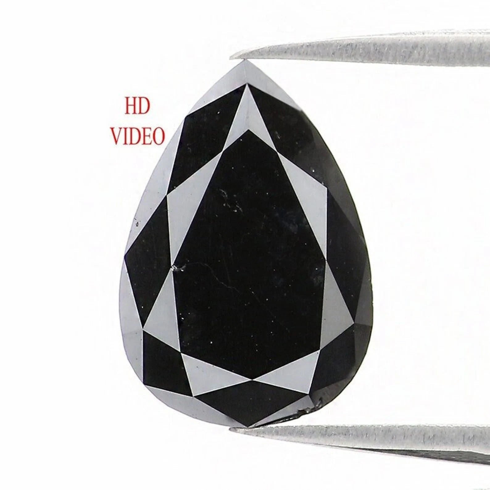 1.97 CT Natural Loose Pear Shape Diamond Black Color Pear Cut Diamond 9.65 MM Natural Loose Diamond Pear Brilliant Cut Diamond QN1542