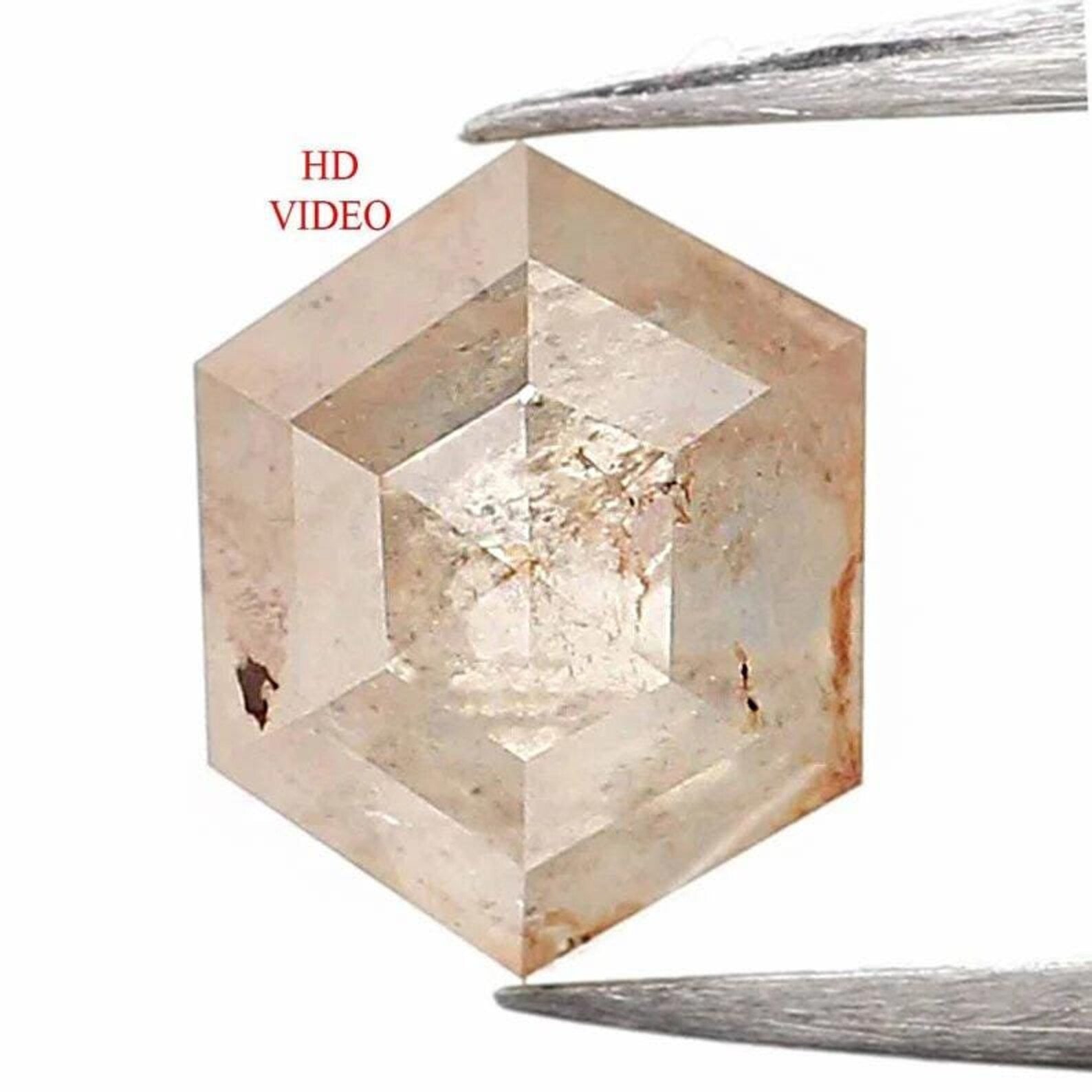 0.45 Ct Natural Loose Hexagon Shape Diamond Grey Color Hexagon Cut Diamond 4.95 MM Natural Loose Grey Color Hexagon Rose Cut Diamond NQ760