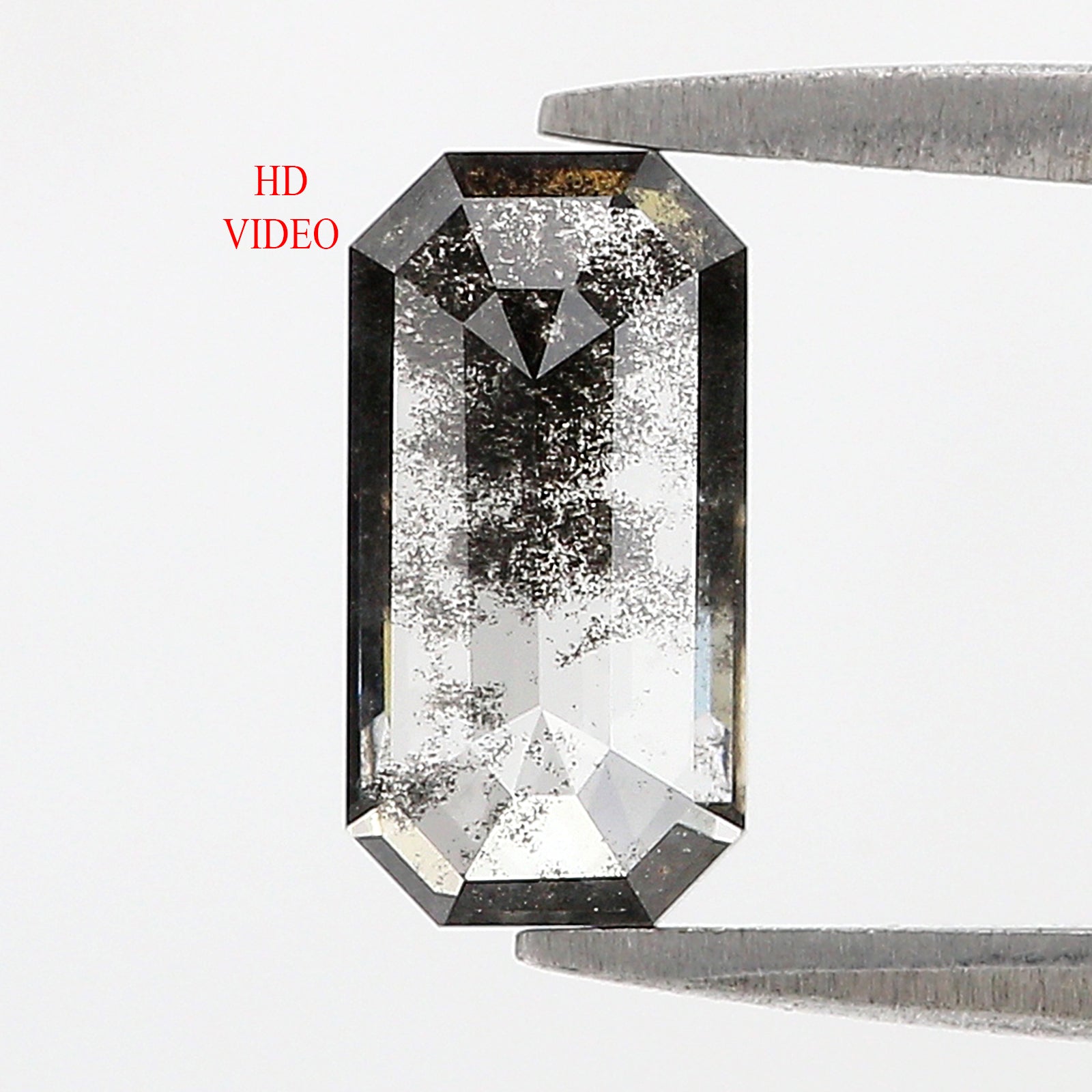 1.60 CT Emerald Rose Cut Salt And Pepper Lab Grown 9.95 MM Loose Diamond CVD Fancy Black Grey Color Lab Created Antique Cut Diamonds N2635