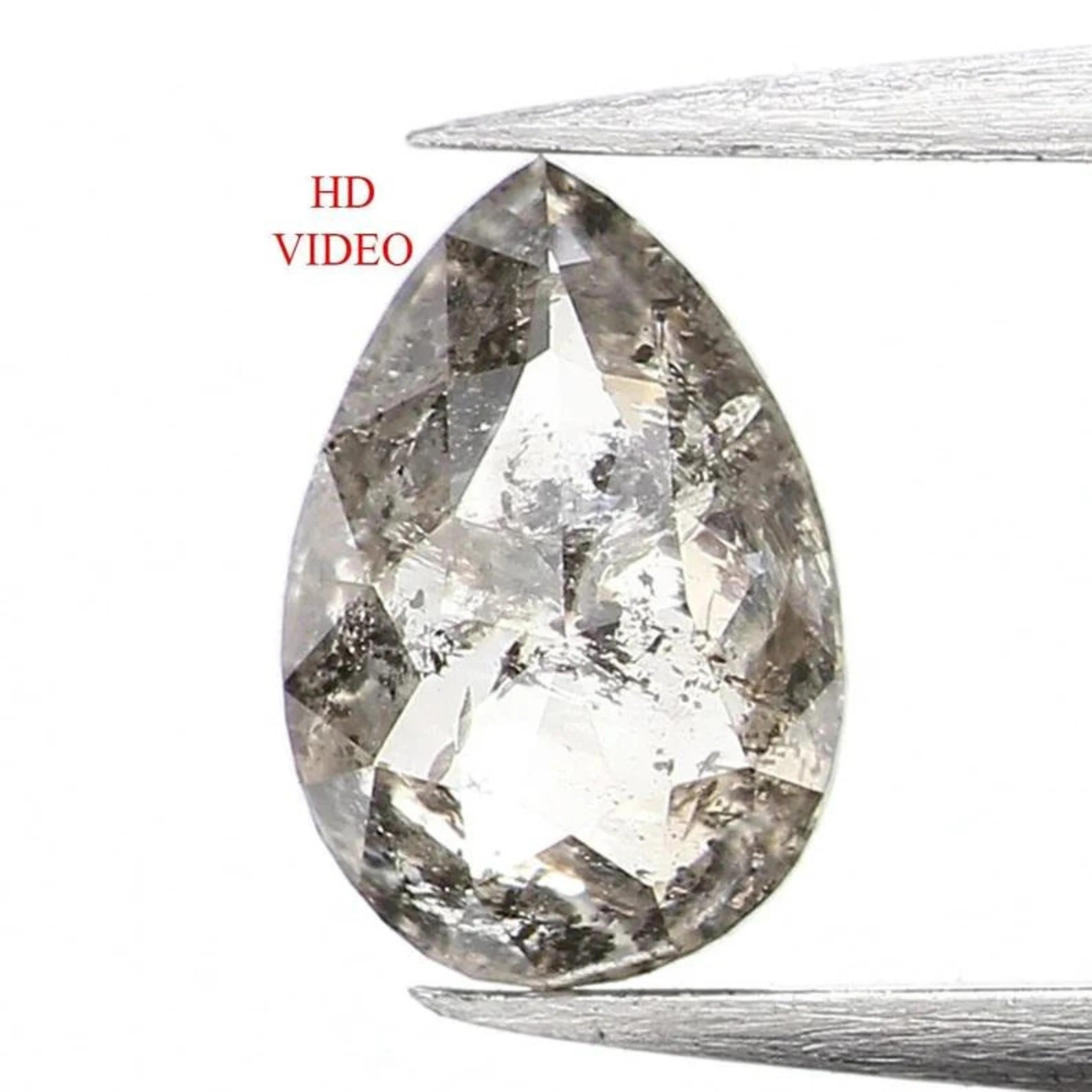 0.42 Ct Natural Loose Pear Shape Diamond Salt And Pepper Pear Cut Diamond 6.00 MM Natural Loose Black Grey Diamond Color Pear Diamond NQ1012