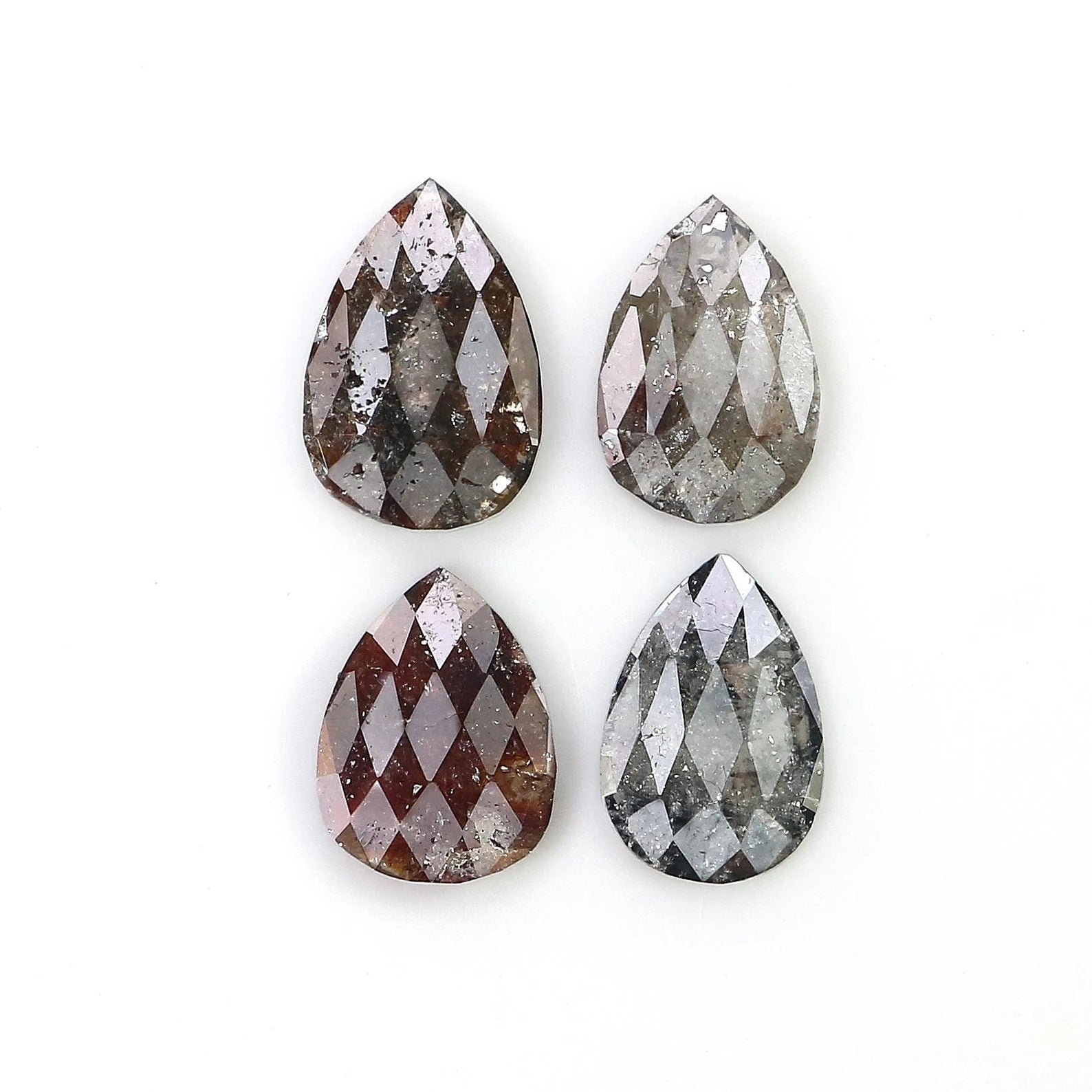 1.92 CT Natural Loose Pear Shape Diamond Black Color Pear Diamond 7.95 MM Natural Loose Diamond Brown Color Pear Rose Cut Diamond NQ2543