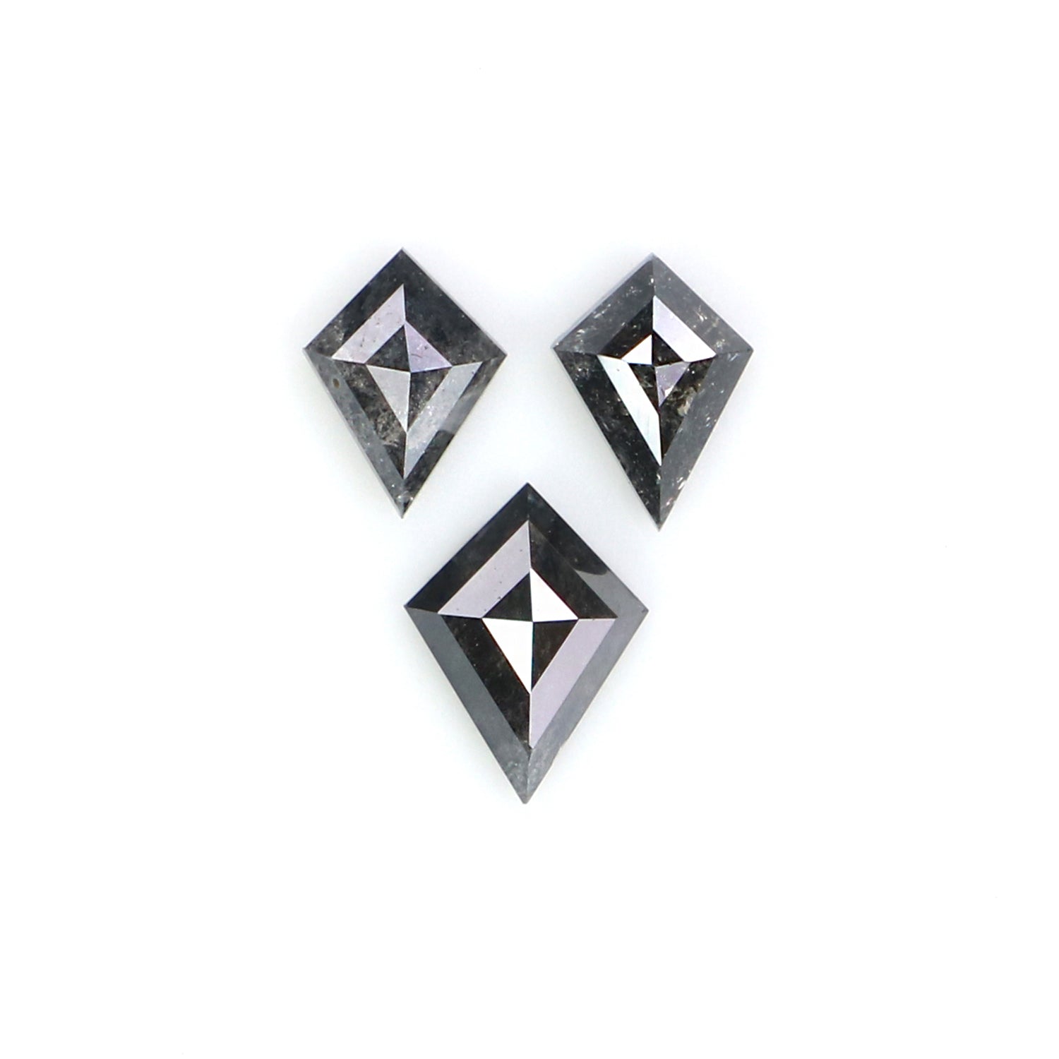 Natural Loose Kite Diamond, Salt And Pepper Diamond, Natural Loose Diamond, Kite Rose Cut Diamond, Kite Diamond 0.37 CT Kite Shape KDL2823