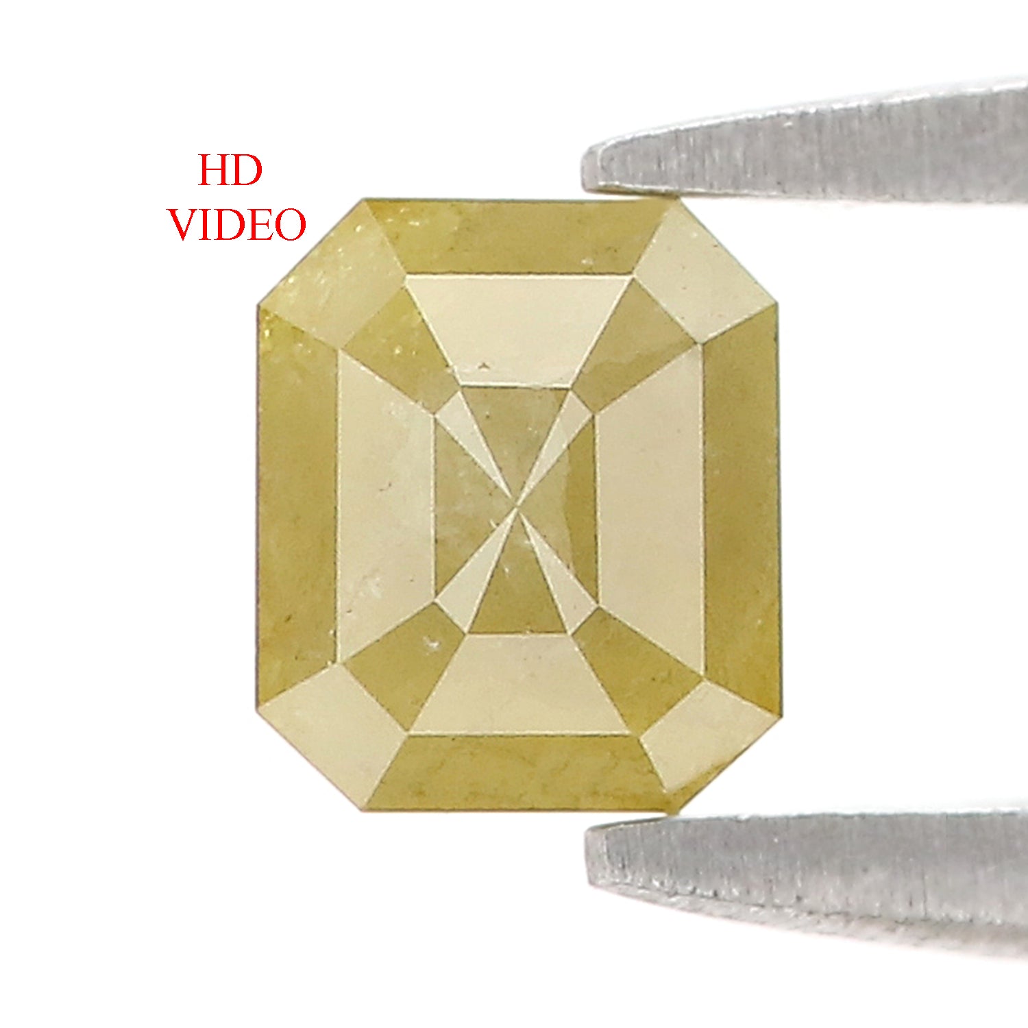 0.73 Ct Natural Loose Emerald Shape Diamond Yellow Color Emerald Diamond 5.05 MM Natural Loose Yellow Color Emerald Rose Cut Diamond N2651
