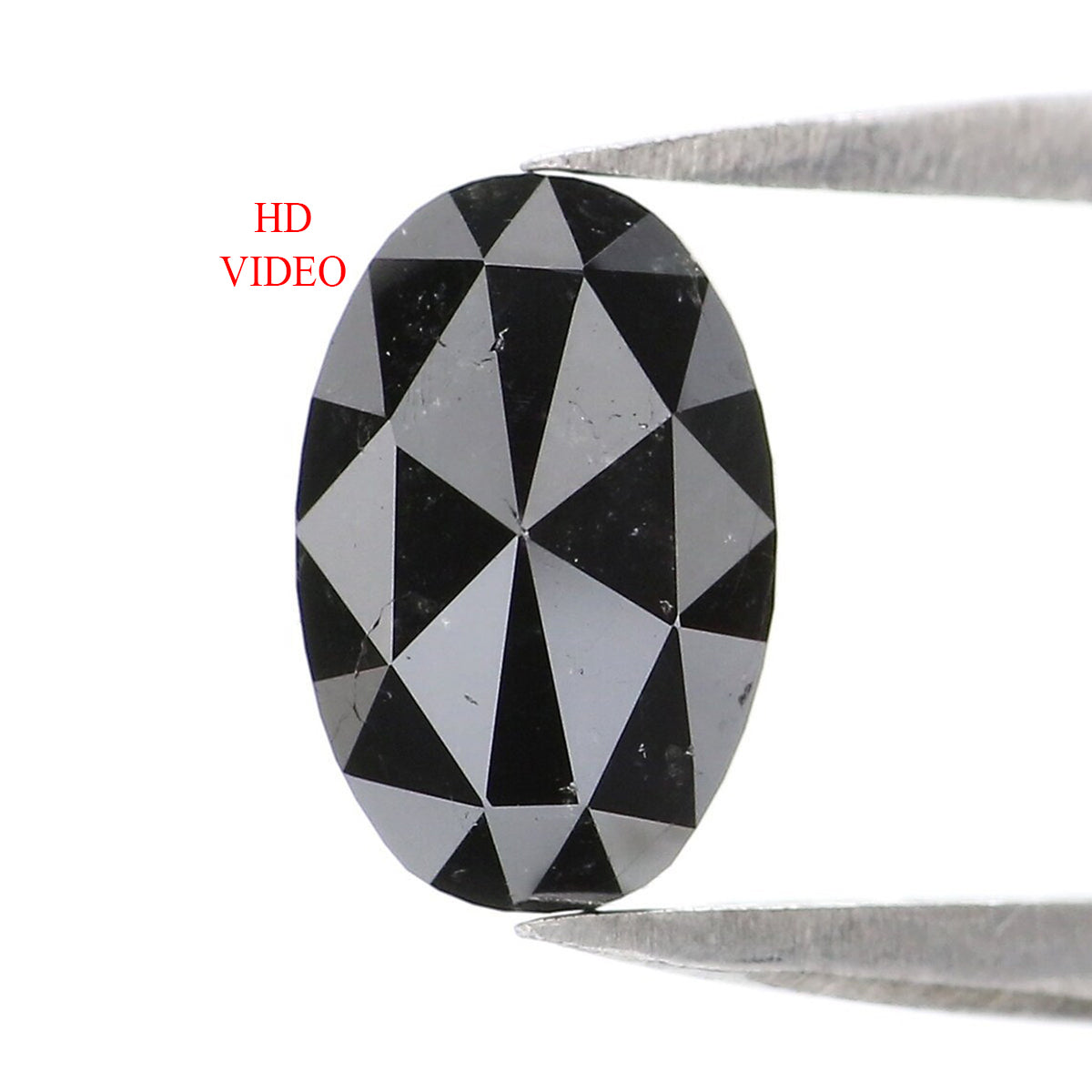 1.06 CT Natural Loose Oval Shape Diamond Black Color Oval Cut Diamond 8.30 MM Natural Loose Black Color Diamond Oval Rose Cut Diamond KQ2514
