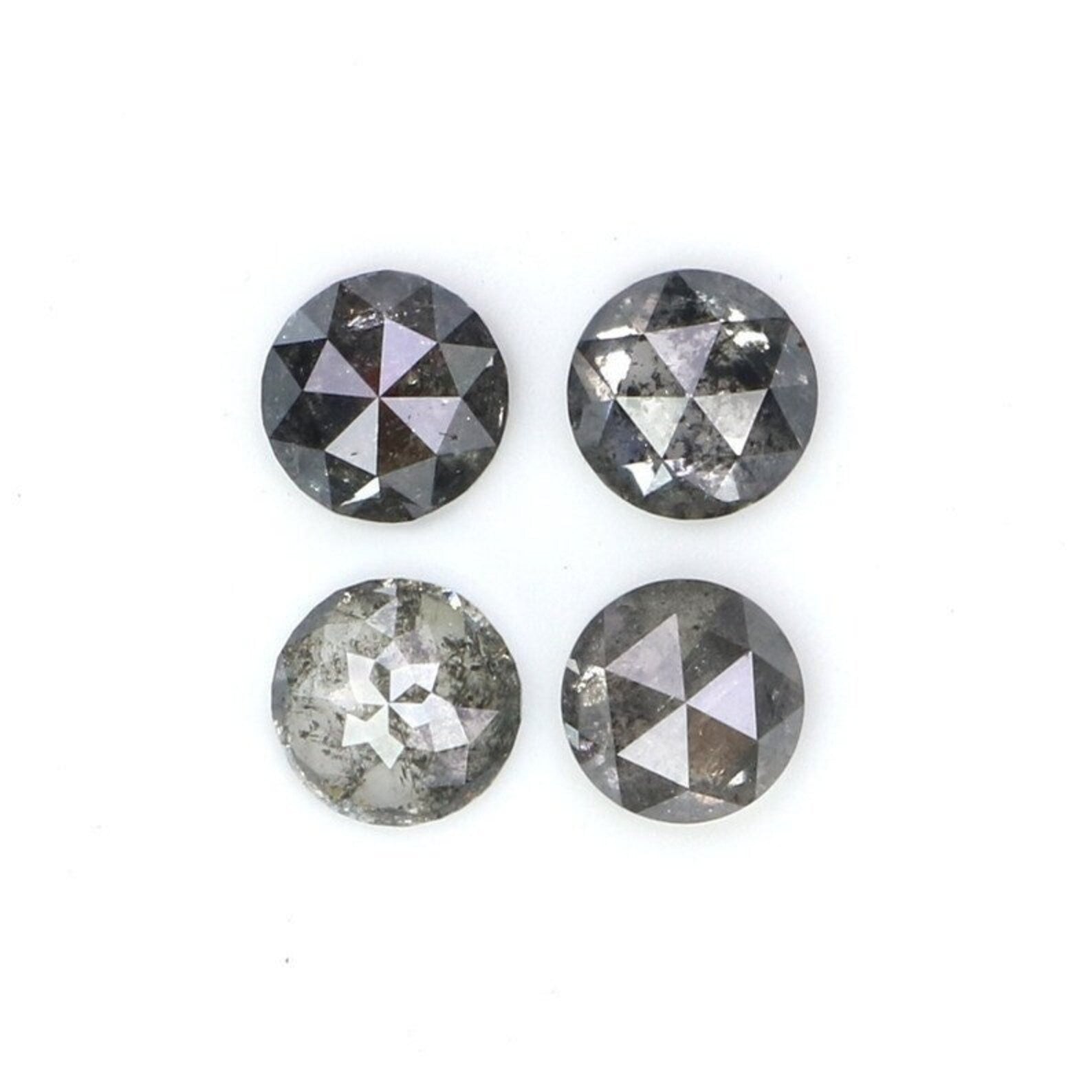 0.97 CT Natural Loose Round Shape Diamond Salt And Pepper Round Cut Diamond 3.90 MM Natural Loose Diamond Round Rose Cut Diamond NQ2322
