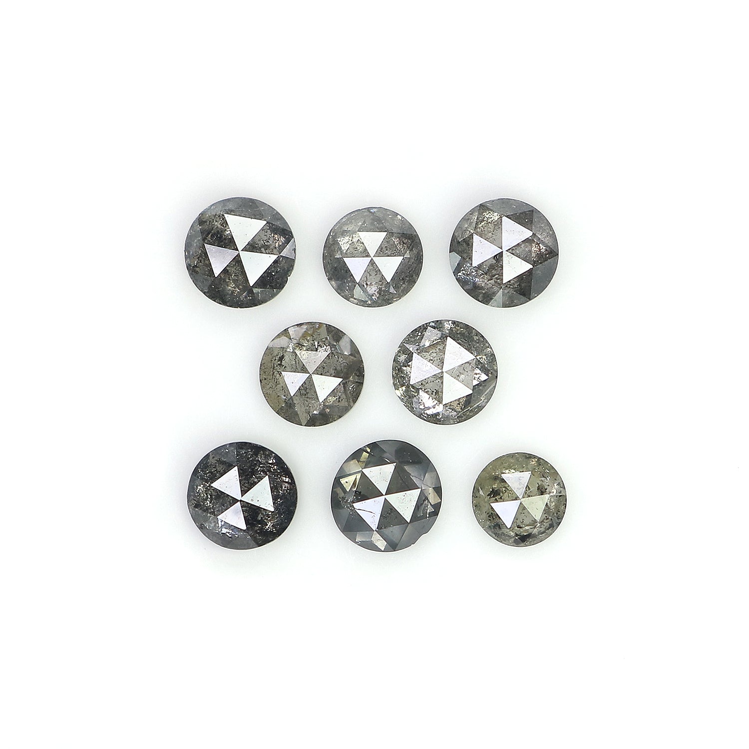 1.34 Ct Natural Loose Round Rose Cut Diamond Salt And Pepper Round Shape Diamond 2.90 MM Natural Black Grey Round Rose Cut Diamond QL1137