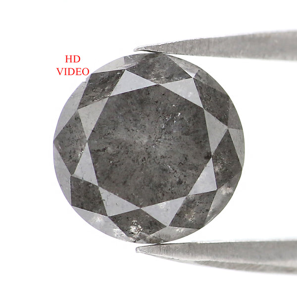 2.68 CT Natural Loose Round Diamond Salt And Pepper Diamond Natural Loose Diamond 7.80 MM Round Brilliant Cut Diamond Round Shape QK1989