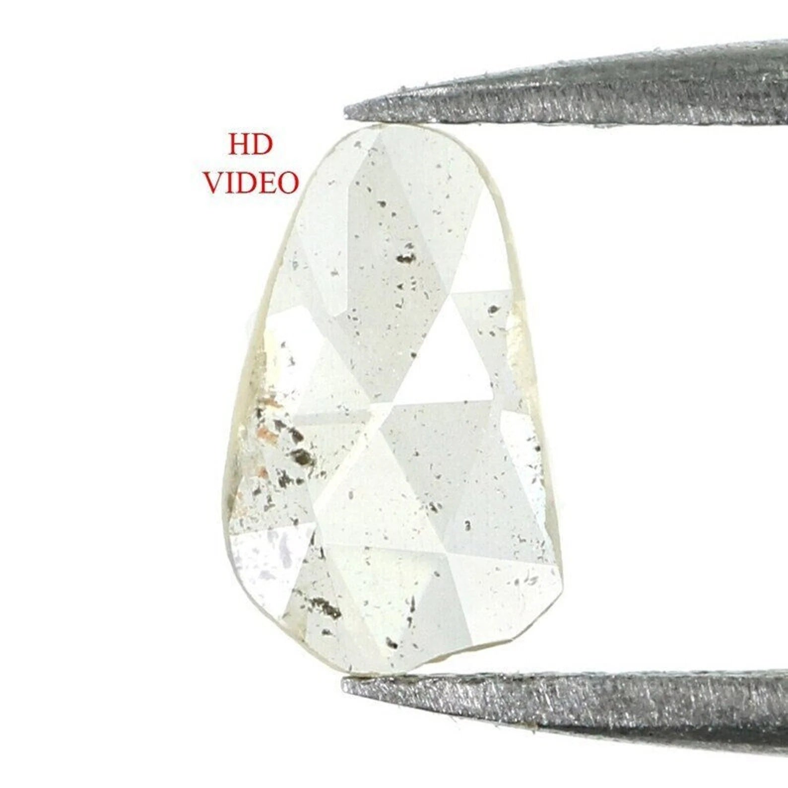0.52 CT Natural Loose Slice Shape Diamond Salt And Pepper Irregular Diamond 8.25 MM Natural Loose Grey Color Slice Rose Cut Diamond NQ1630