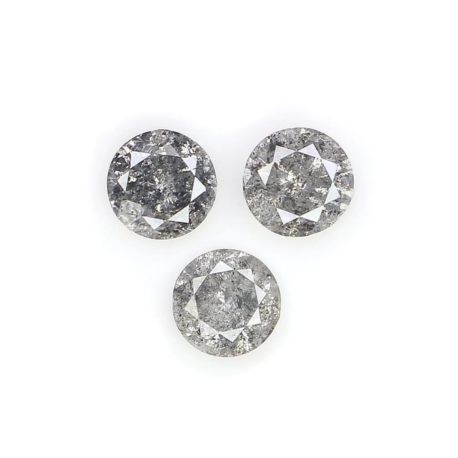 0.52 CT Natural Loose Round Shape Diamond Salt And Pepper Round Diamond 3.50 MM Natural Black Gray Color Round Brilliant Cut Diamond NQ1475