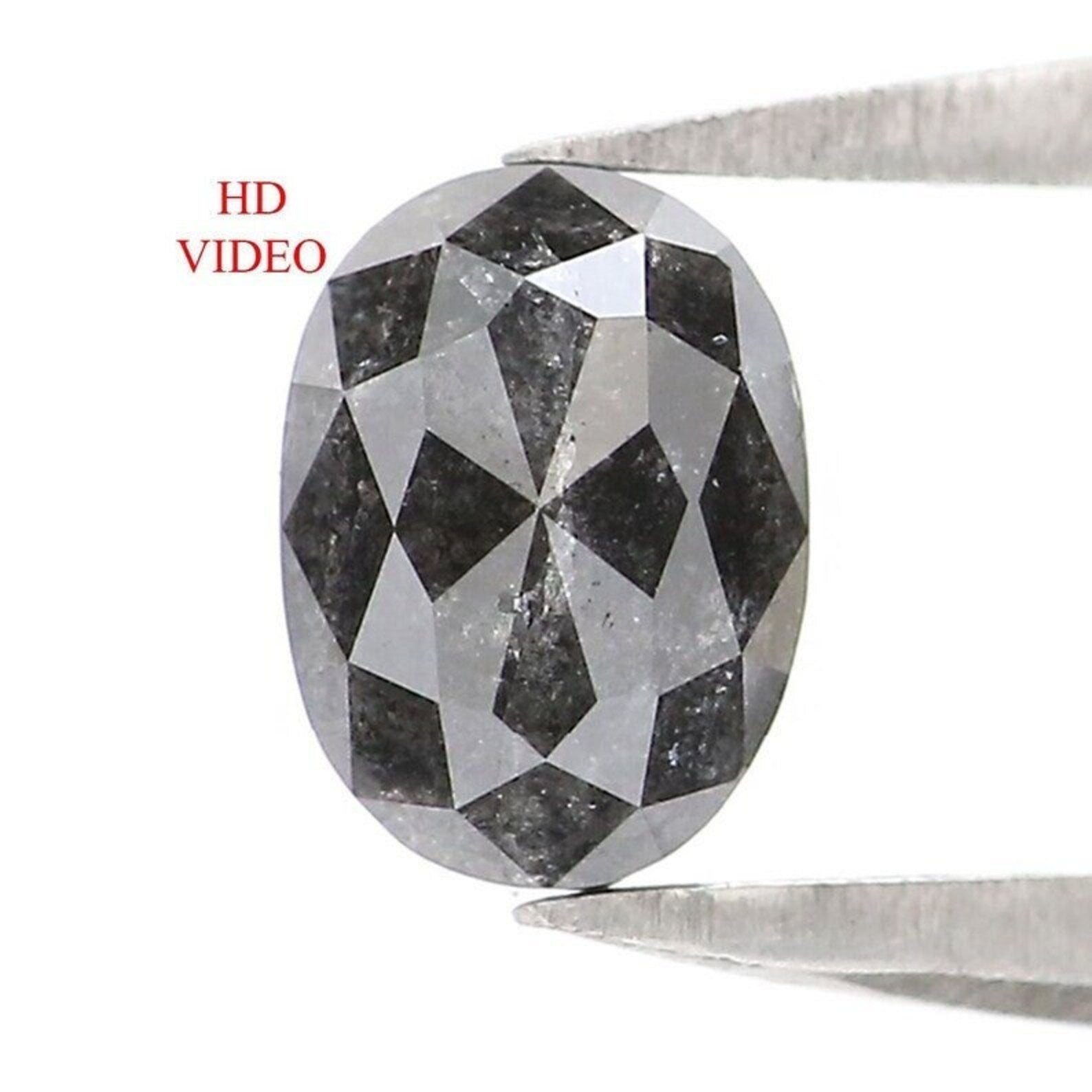 0.73 CT Natural Loose Oval Shape Diamond Salt And Pepper Oval Cut Diamond 5.70 MM Natural Loose Diamond Oval Shape Rose Cut Diamond NQ2052