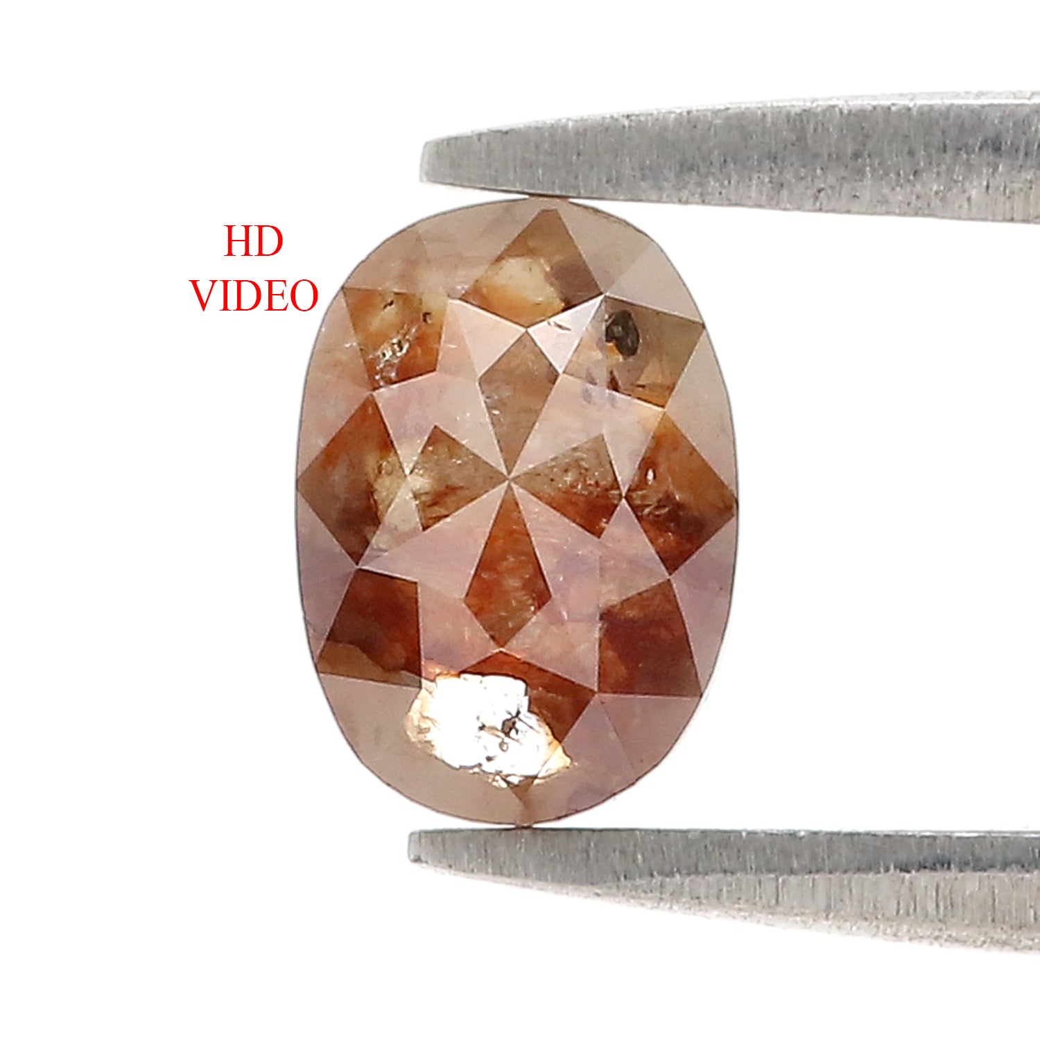 Natural Oval Brown Diamond 1.13 CT Loose Rose Cut Brown Stone 7.25 MM Rustic Diamond Oval Diamond For Custom Engagement Ring L3641