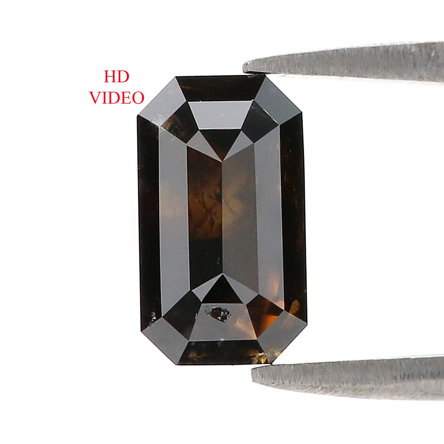 2.16 CT Natural Loose Emerald Shape Diamond Black Color Emerald Cut Diamond 10.10 MM Natural Brown Diamond Emerald Rose Cut Diamond LQ3372