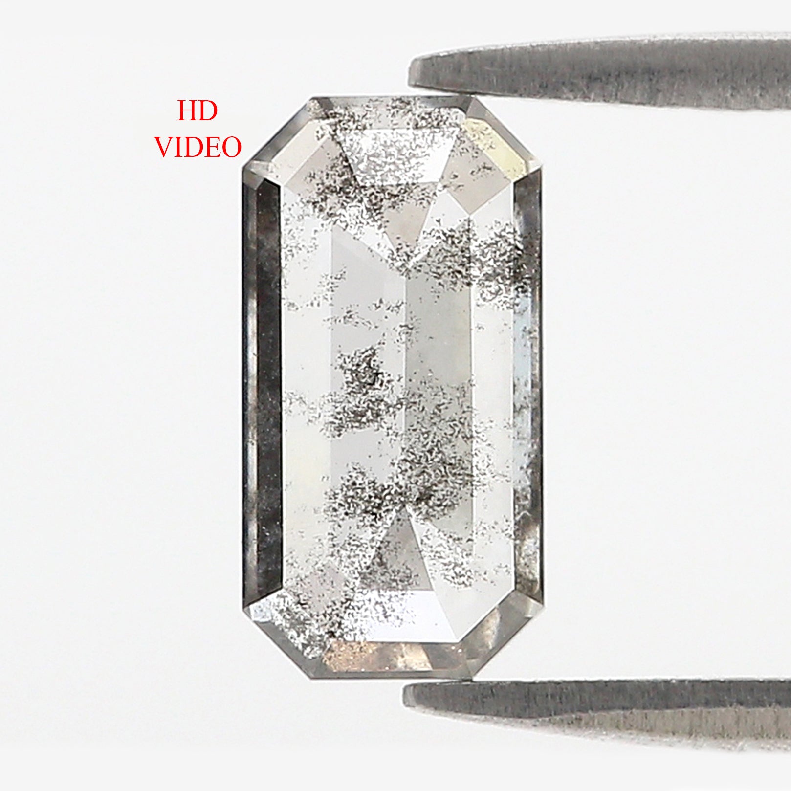 1.65 CT Emerald Rose Cut Salt And Pepper Lab Grown 9.95 MM Loose Diamond CVD Fancy Black Grey Color Lab Created Antique Cut Diamonds L3528