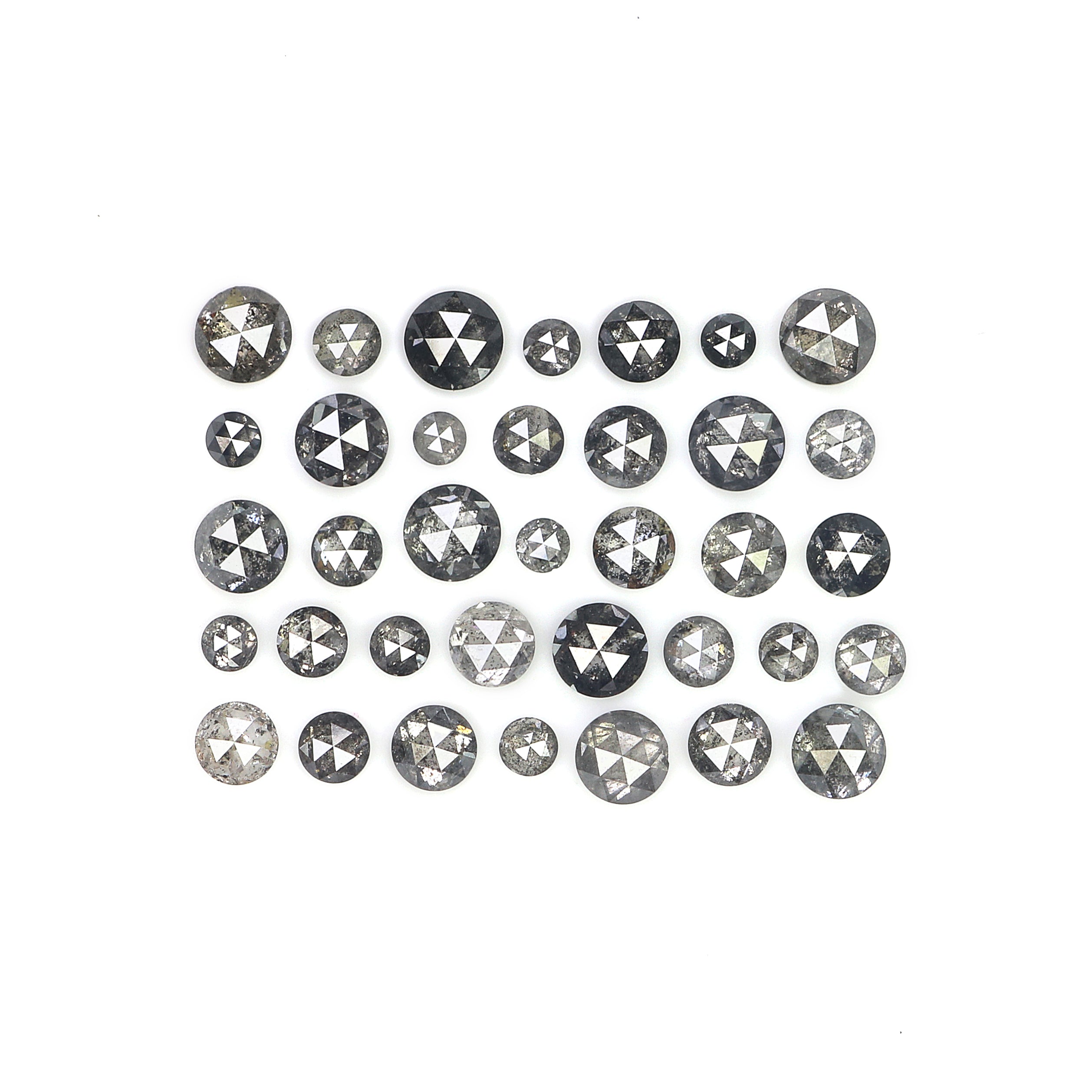 Natural Loose Round Rose Cut Salt Ana Pepper Diamond Fancy Rose Cut Black Grey Low Price Diamond 2.00 to 4.00 MM Round Shape Diamond Q10