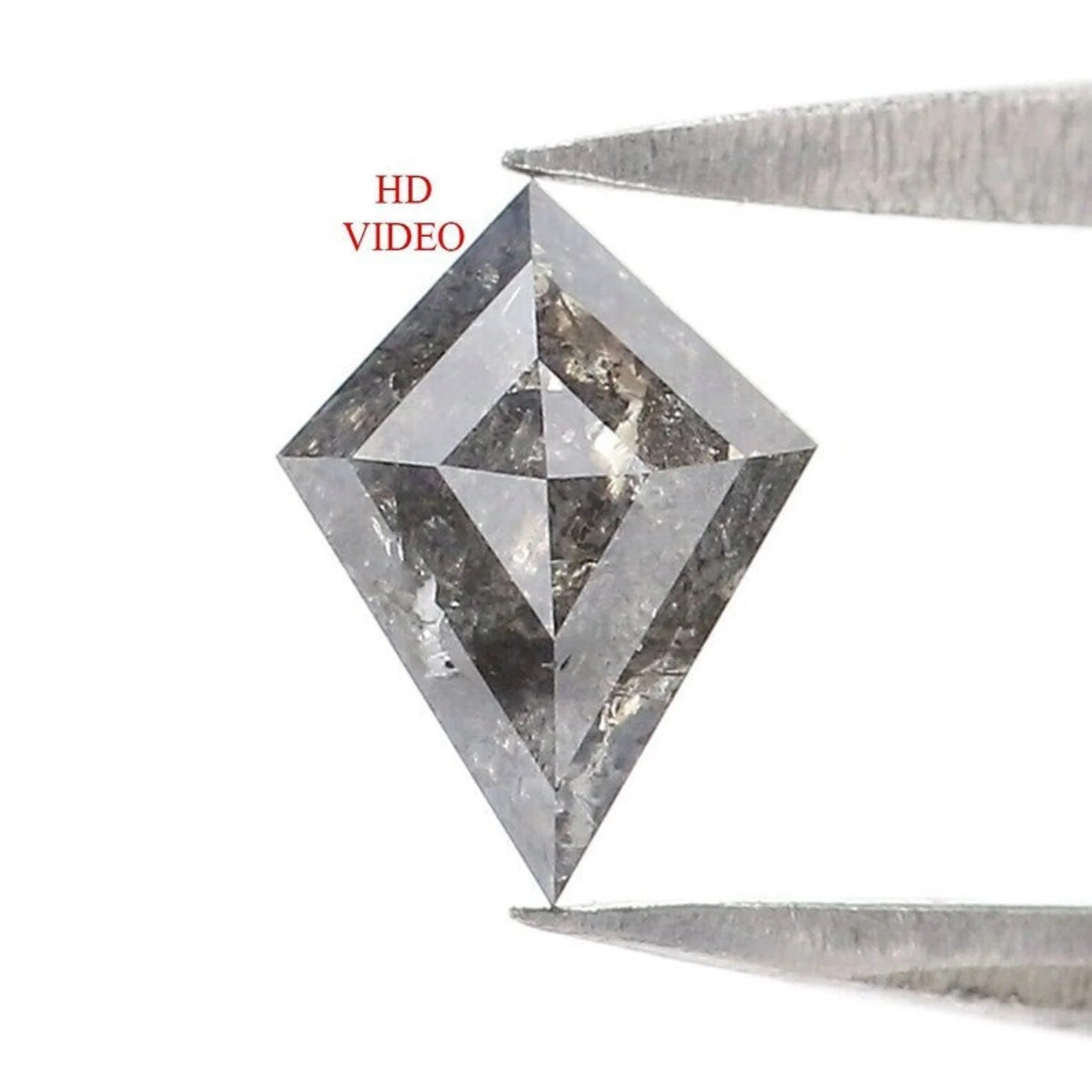 0.34 Ct Natural Loose Kite Shape Diamond Salt And Pepper Kite Cut Diamond 6.30 MM Natural Black Grey Color Kite Rose Cut Diamond NQ2141
