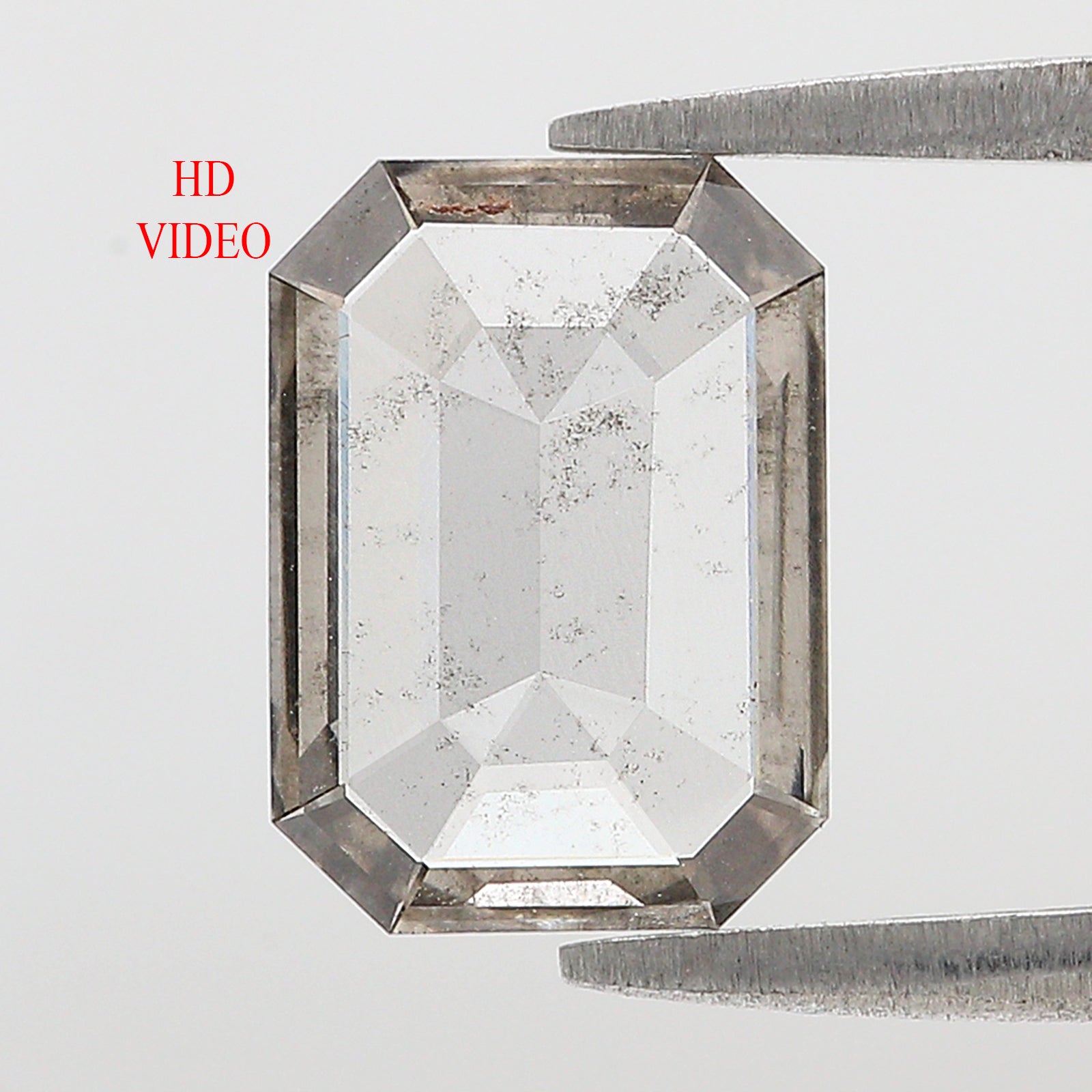 1.44 CT Emerald Rose Cut Salt And Pepper Lab Grown 10.60 MM Loose Diamond CVD Fancy Black Grey Color Lab Created Antique Cut Diamonds L3518