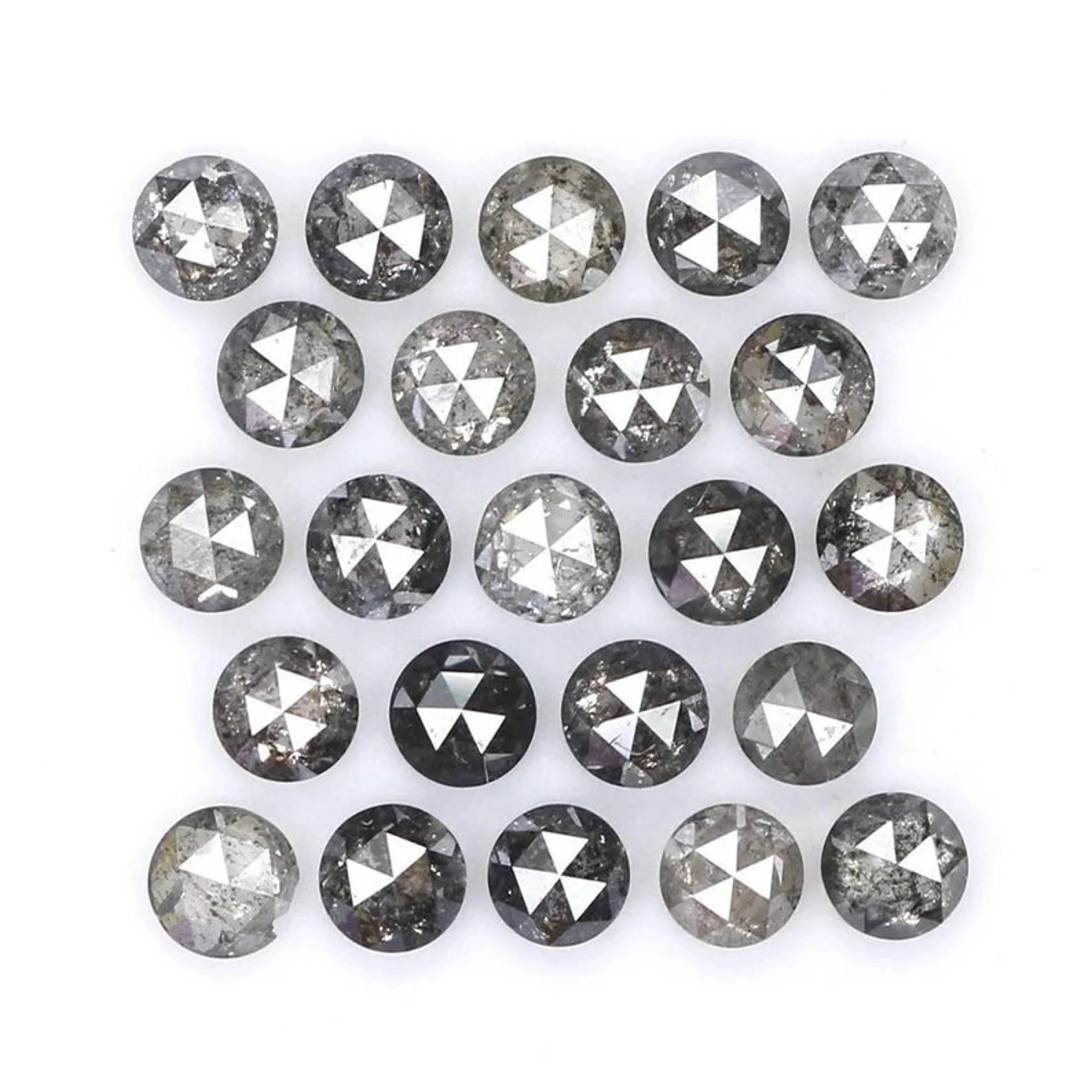 1.11 CT Natural Loose Round Shape Diamond Salt And Pepper Round Cut Diamond 2.20 MM Natural Black Grey Color Round Rose Cut Diamond NQ1836