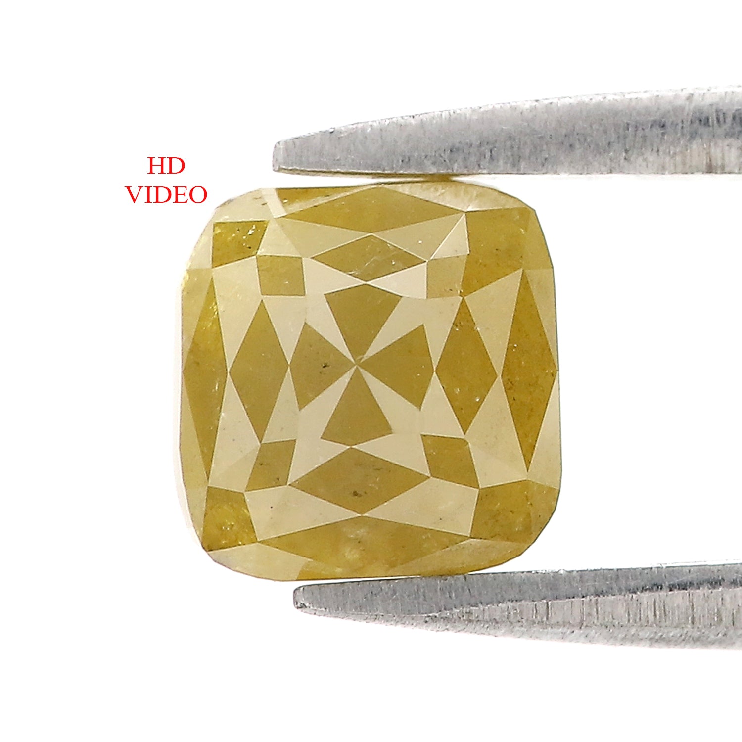 2.27 CT Natural Loose Cushion Shape Diamond Yellow Color Cushion Diamond 7.00 MM Natural Loose Yellow Color Cushion Rose Cut Diamond LQ5005