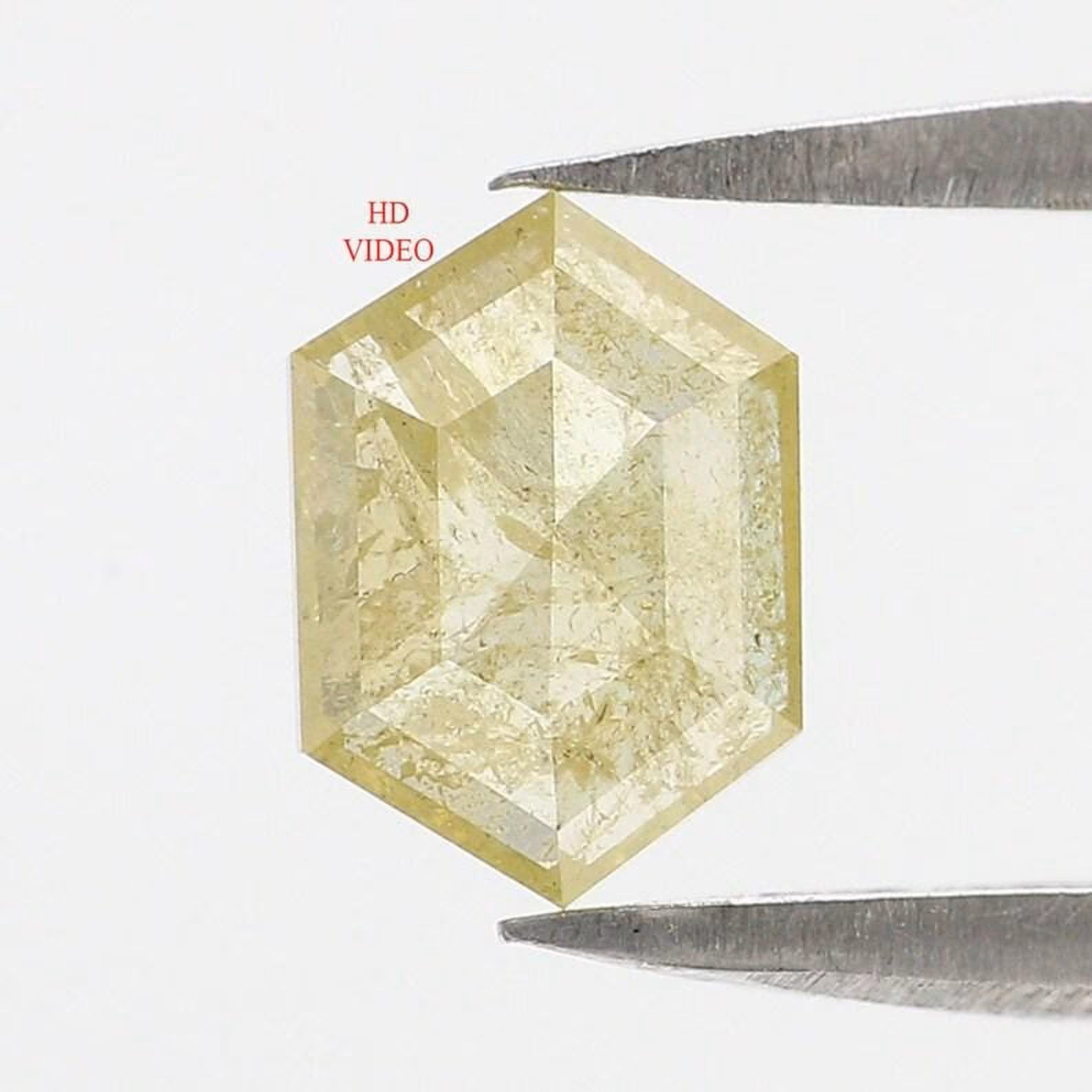 0.69 CT Natural Loose Hexagon Shape Diamond Yellow Color Hexagon Cut Diamond 7.20 MM Natural Loose Diamond Hexagon Rose Cut Diamond QN9882