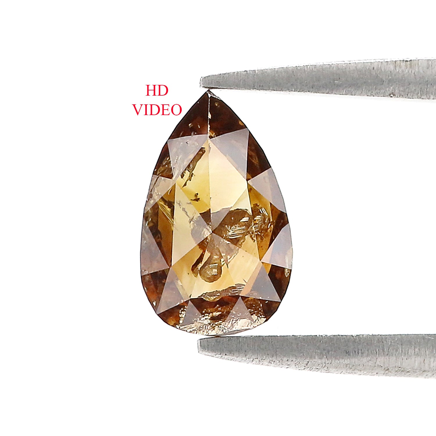 1.00 CT Natural Loose Pear Shape Diamond Brown Champagne Color Pear Cut Diamond 8.80 MM Natural Brown Diamond Pear Rose Cut Diamond LQ6177
